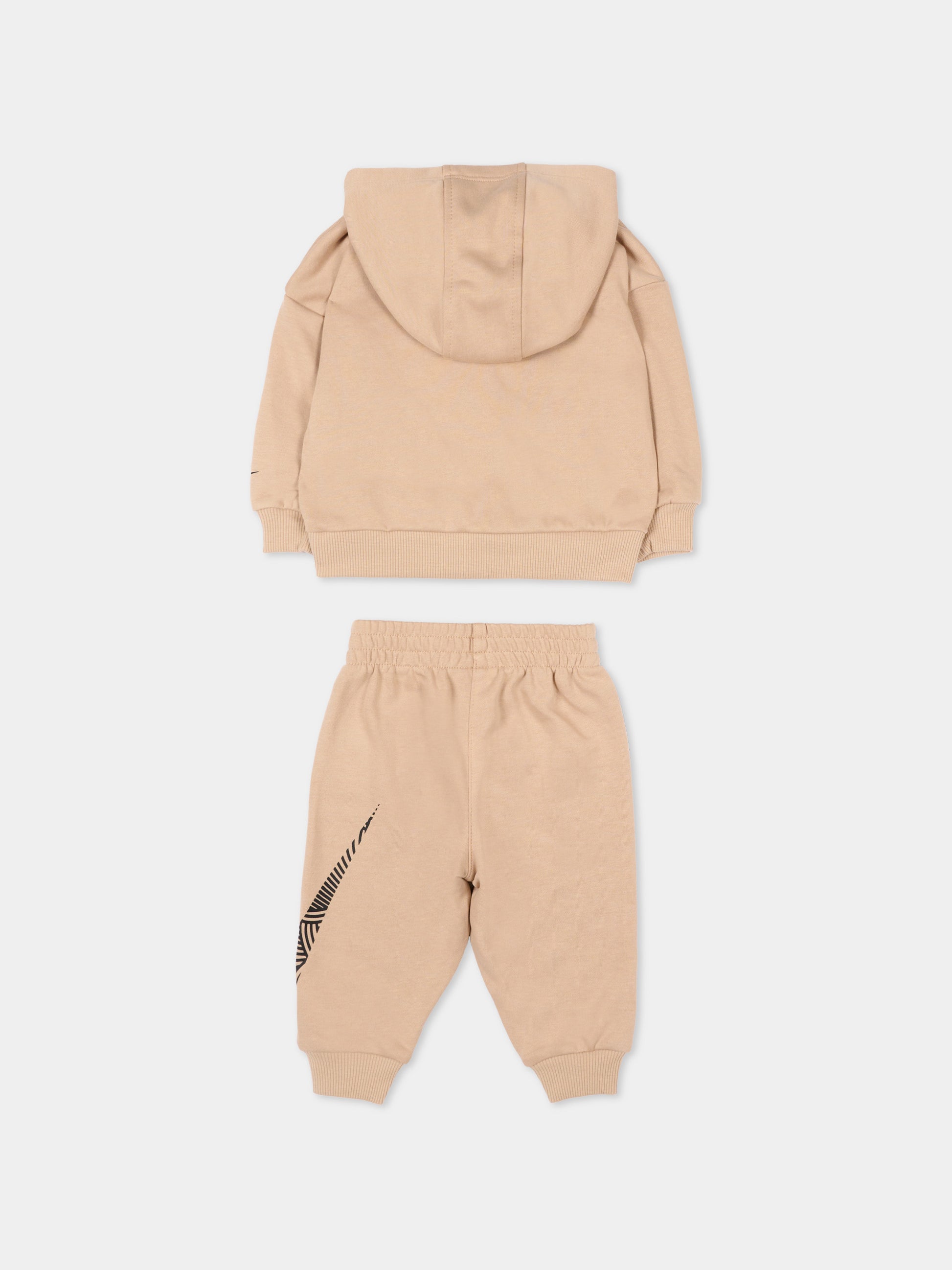 Completo sportivo beige per neonato con logo,Nike,66N738 X0L