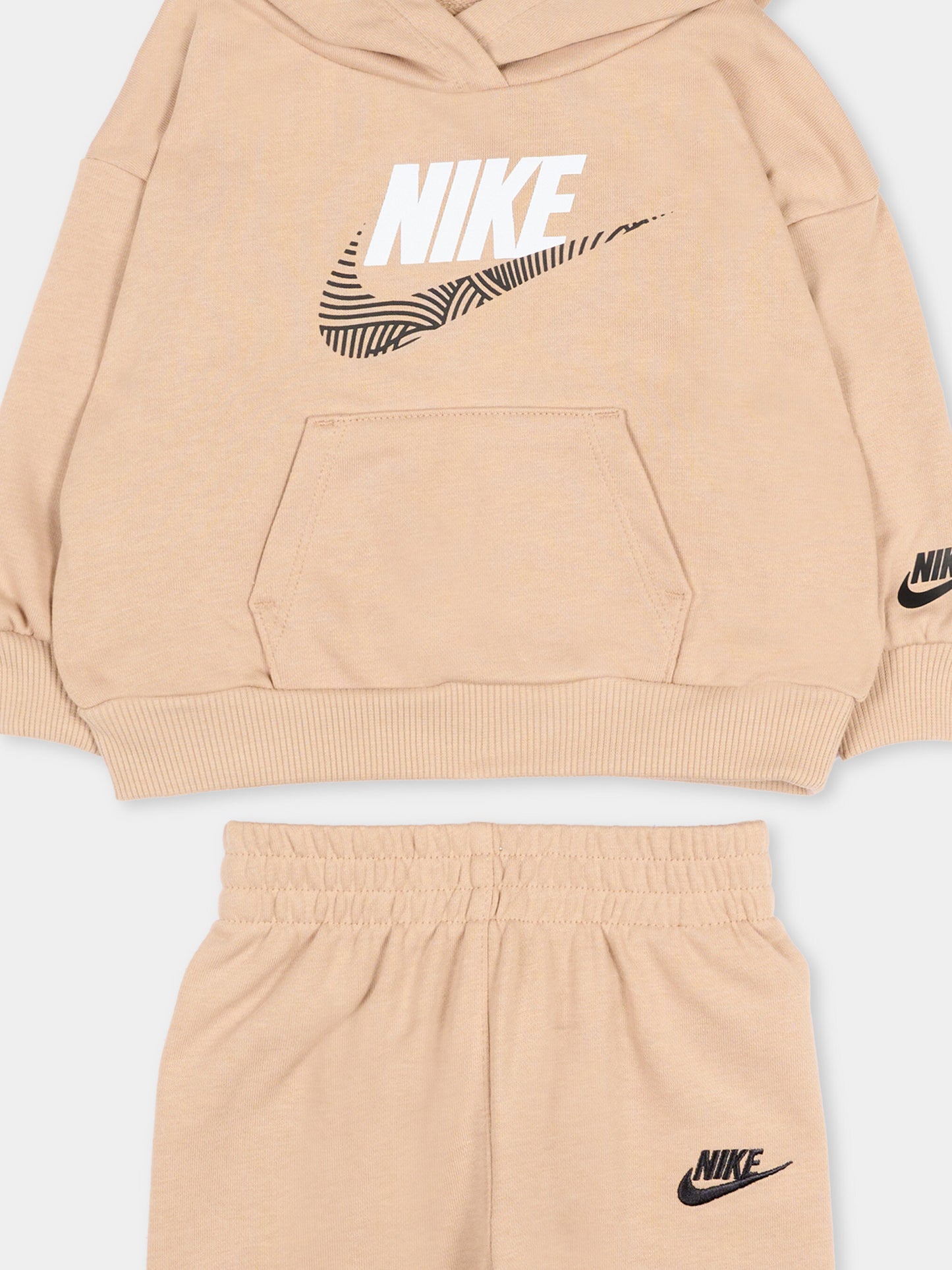 Completo sportivo beige per neonato con logo,Nike,66N738 X0L