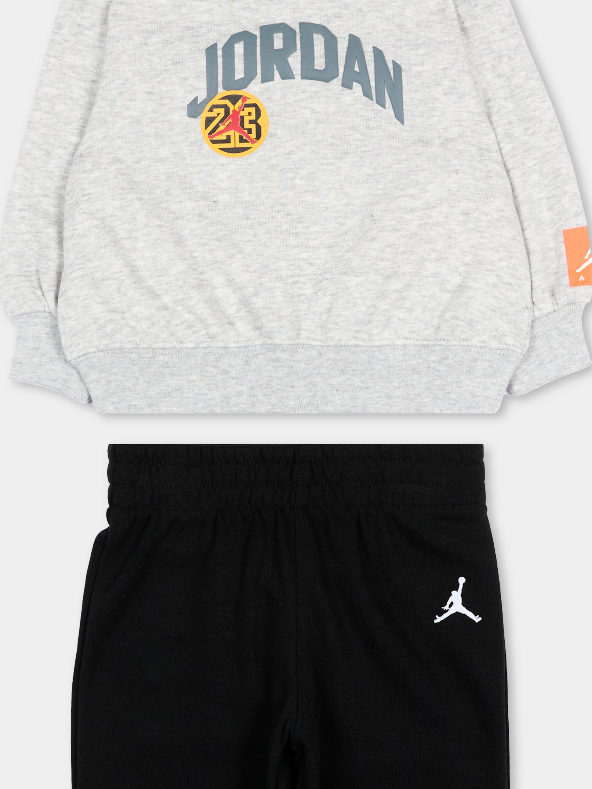 Completo sportivo nero per neonato con loghi,Jordan,65F571 023