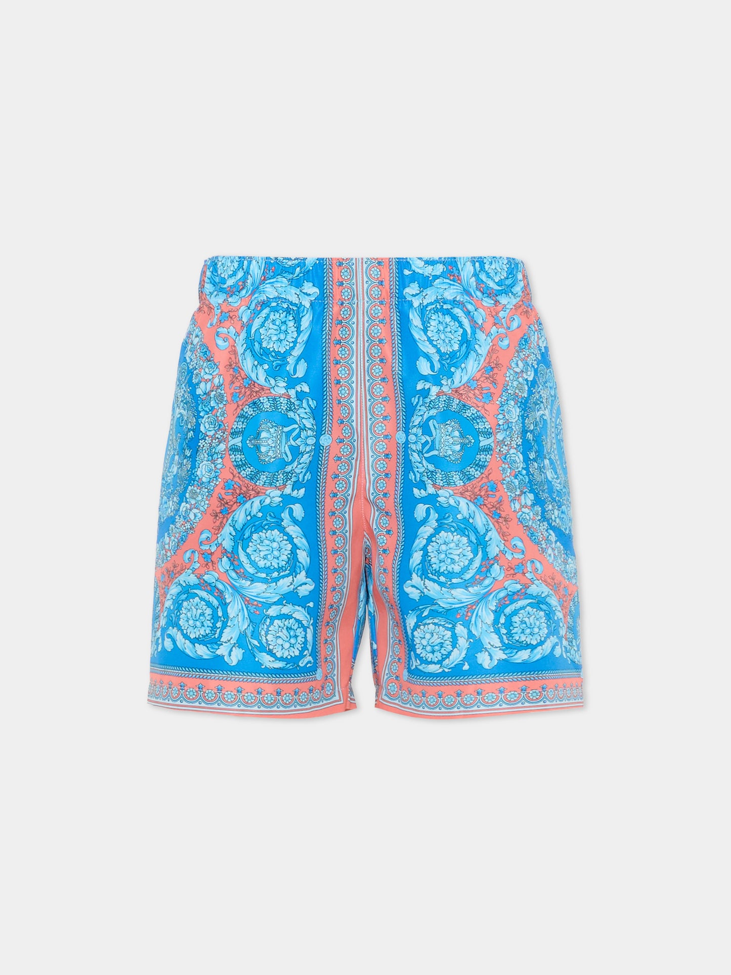 Boxer mare azzurro per bambino con Medusa,Versace,1018706 1A16913 5UH60