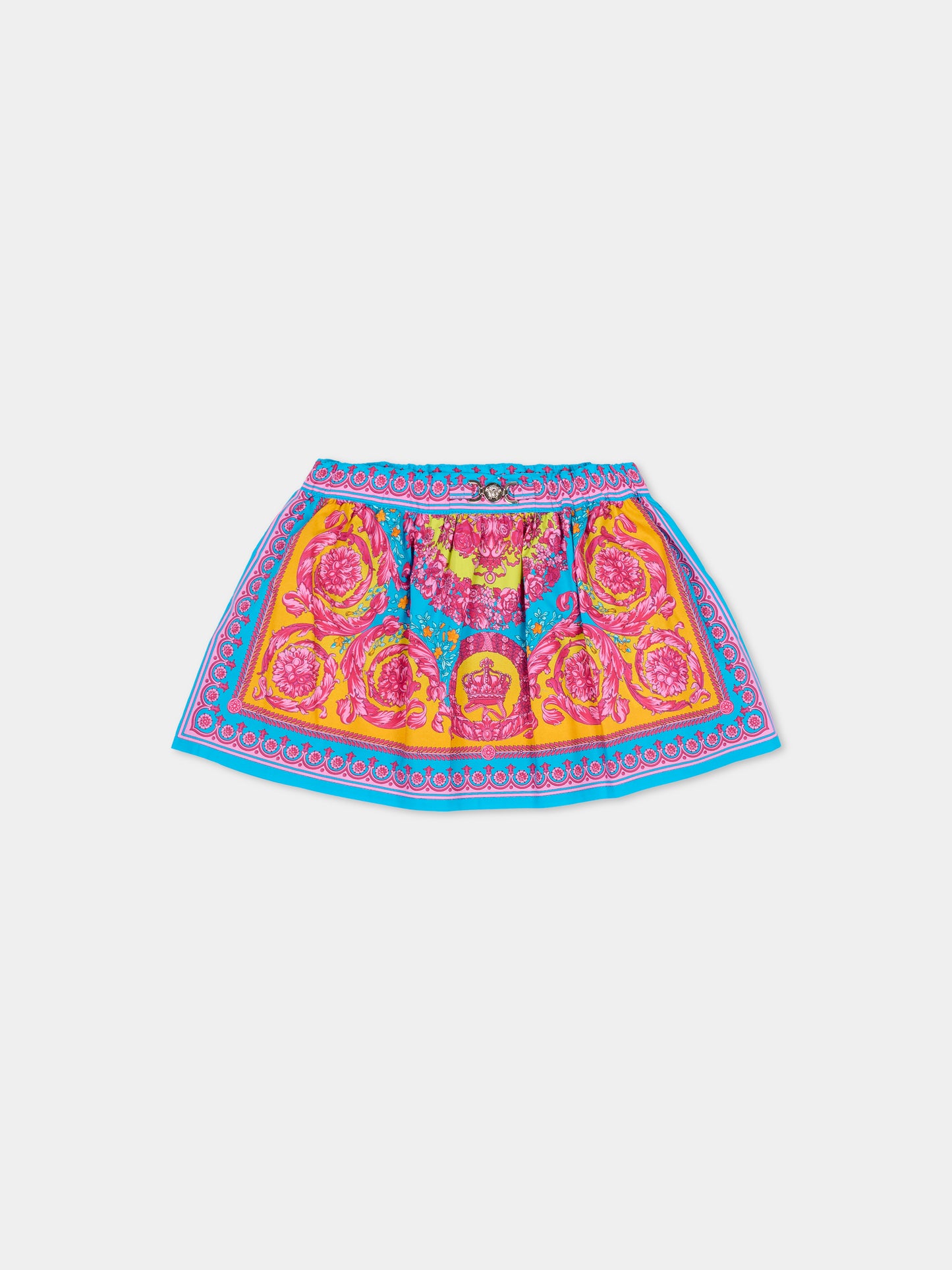 Gonna multicolor per neonata con motivo Barocco,Versace,1023078 1A17053 5PF70