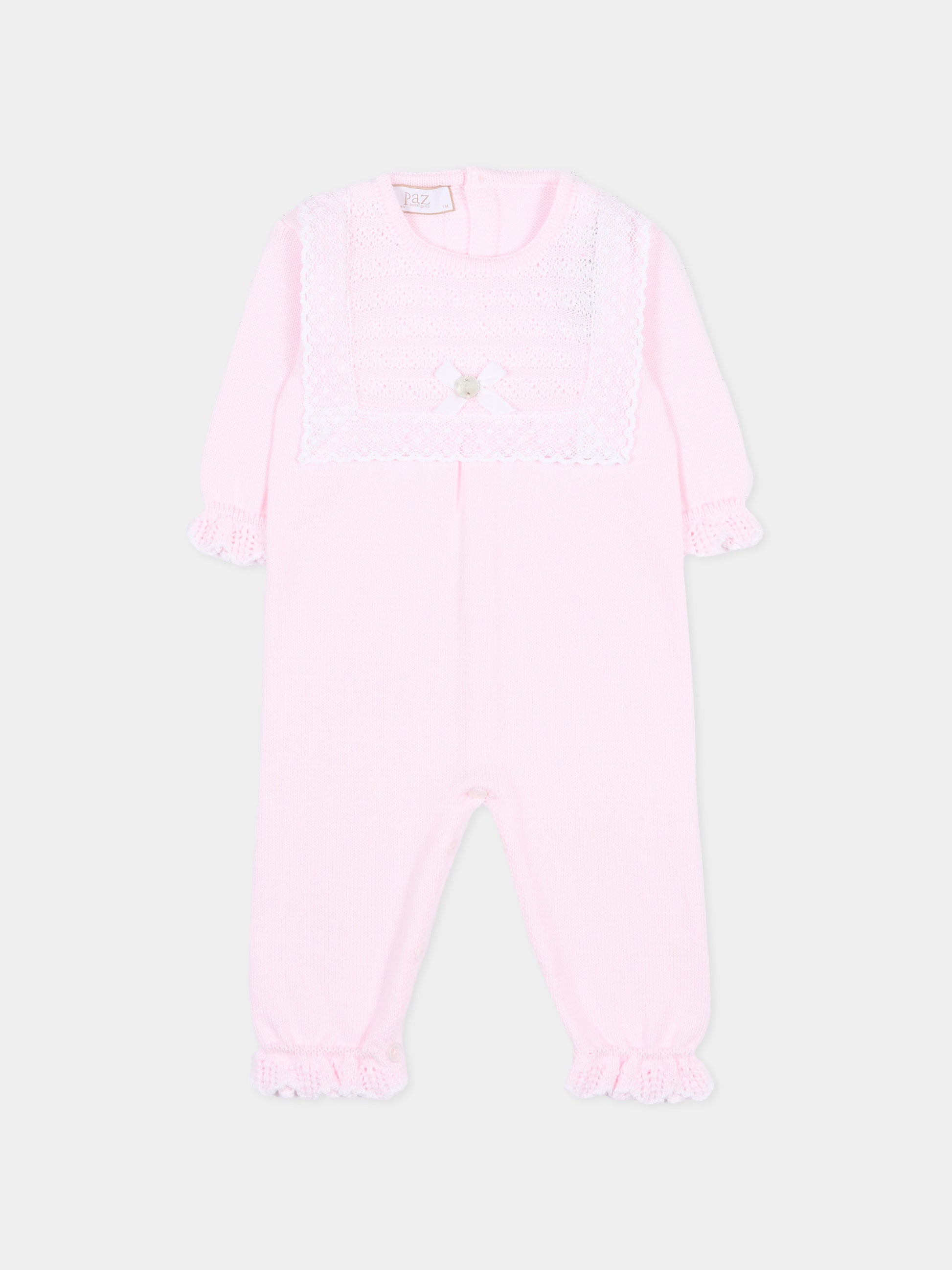 Tutina rosa per neonata con volant,Paz Rodríguez,005 123390 3701 H82