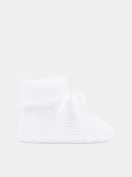 Babbucce bianche per neonati in tricot,Paz Rodríguez,018 22507 01 H82