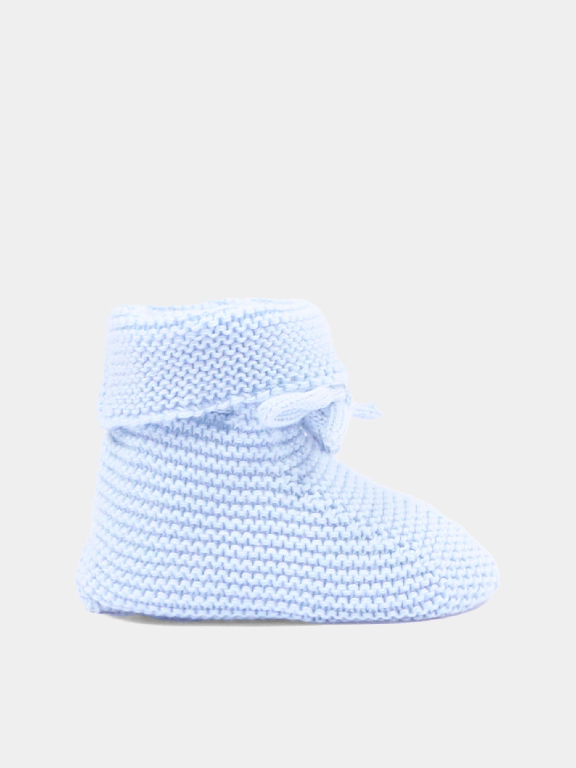 Babbucce celeste per neonato in tricot,Paz Rodríguez,018 22507 801 H82