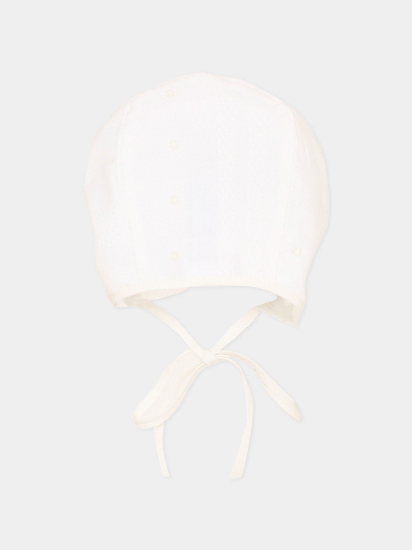 Cuffietta avorio per neonata con pizzo,Paz Rodríguez,011 153242 60 T2079