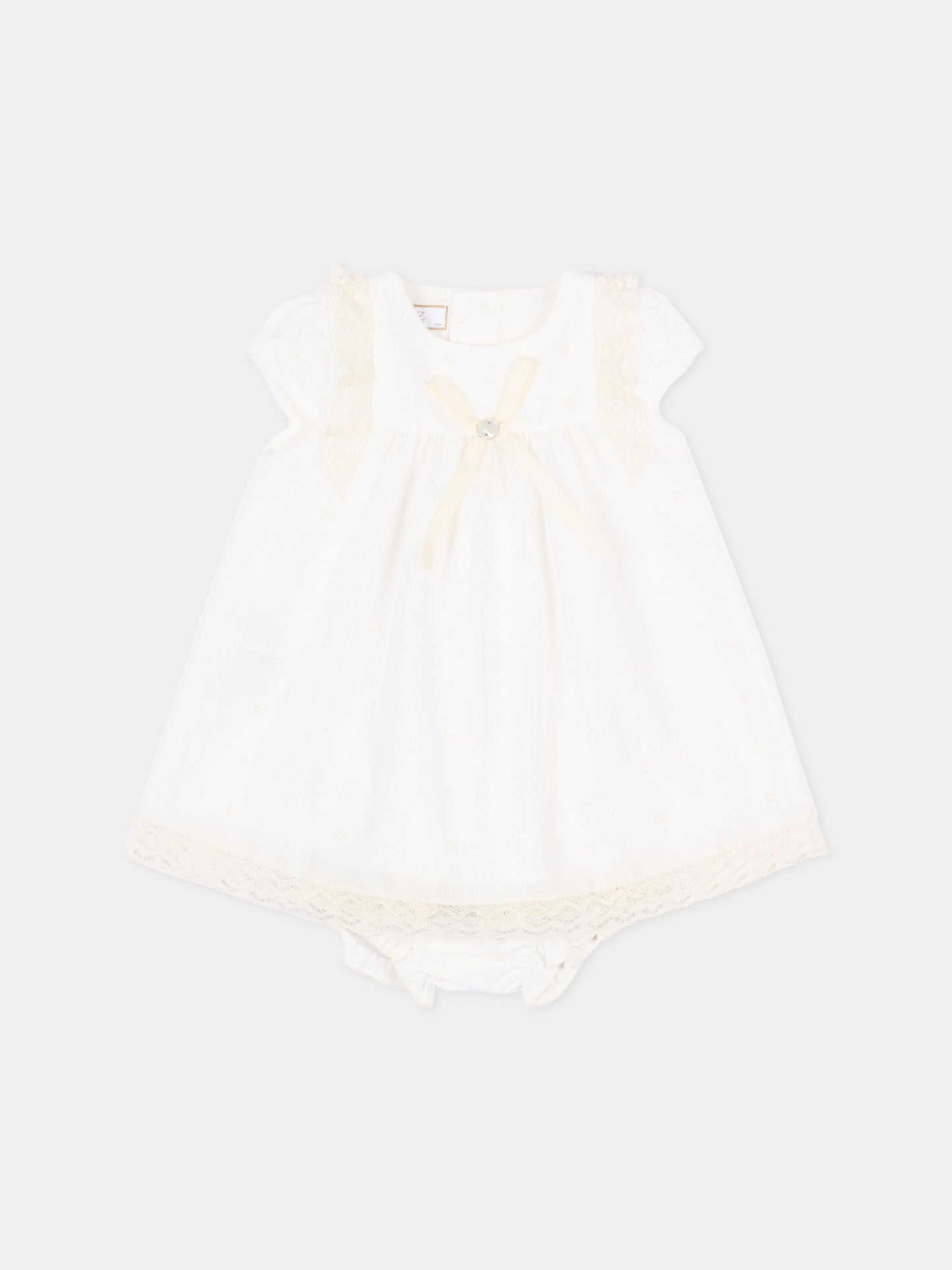 Abito avorio per neonata in pizzo,Paz Rodríguez,104 153244 60 T2079