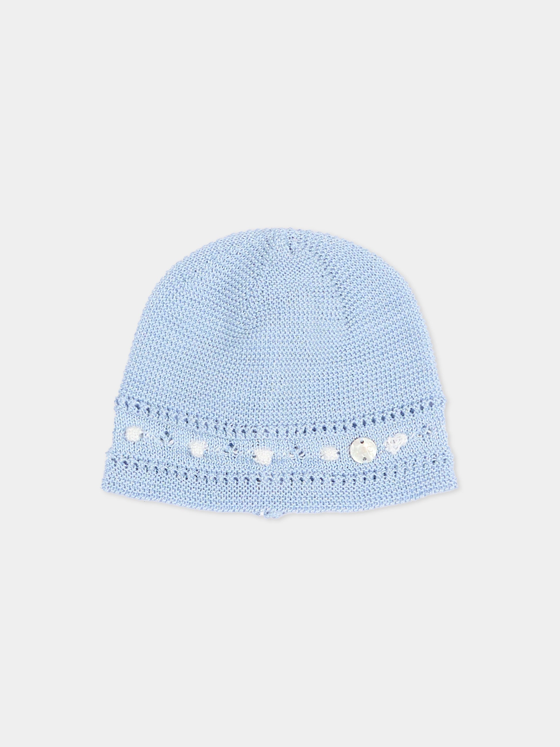 Berretto celeste per neonato tricot,Paz Rodríguez,040 123256 80 H05
