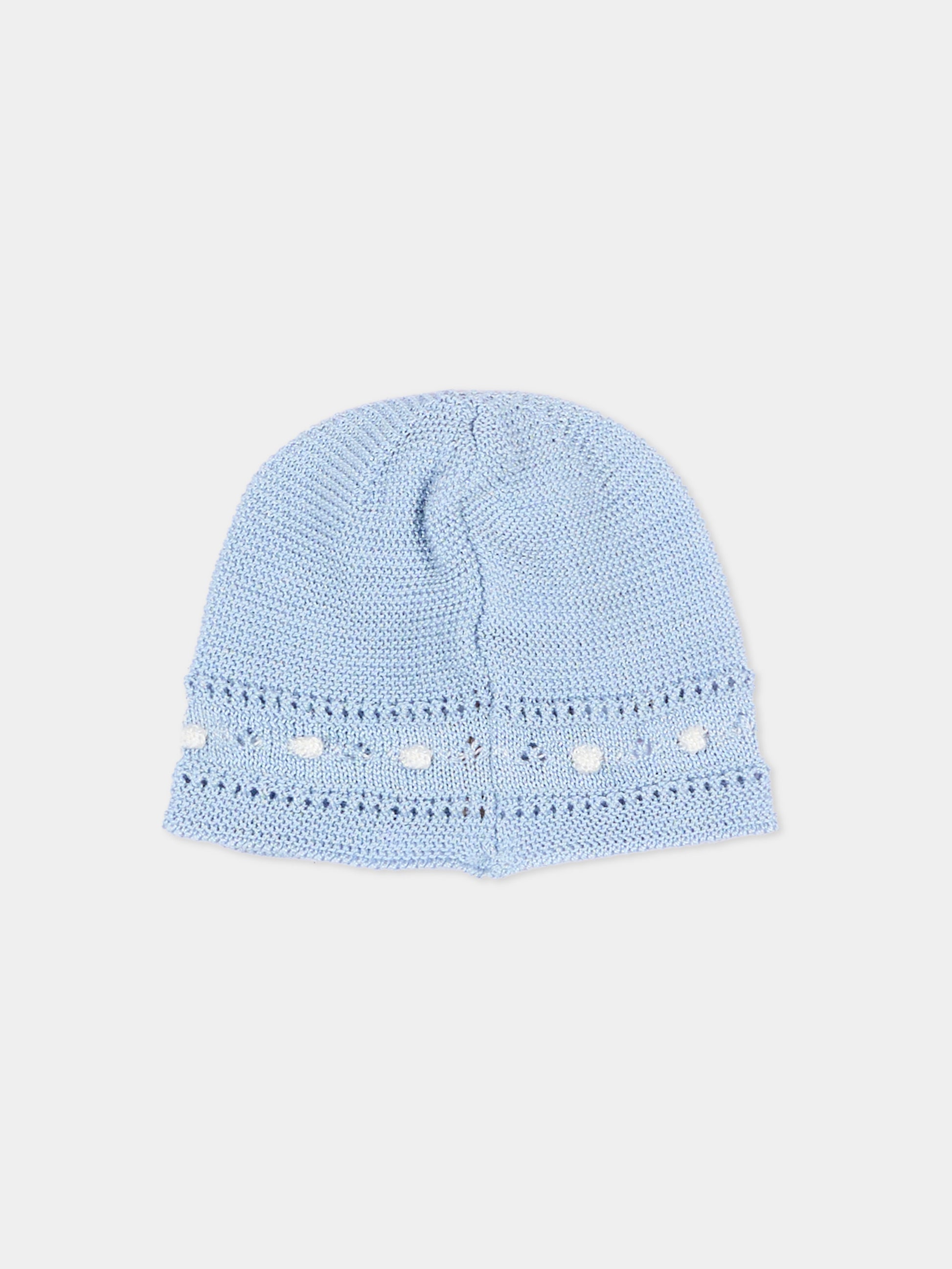 Berretto celeste per neonato tricot,Paz Rodríguez,040 123256 80 H05