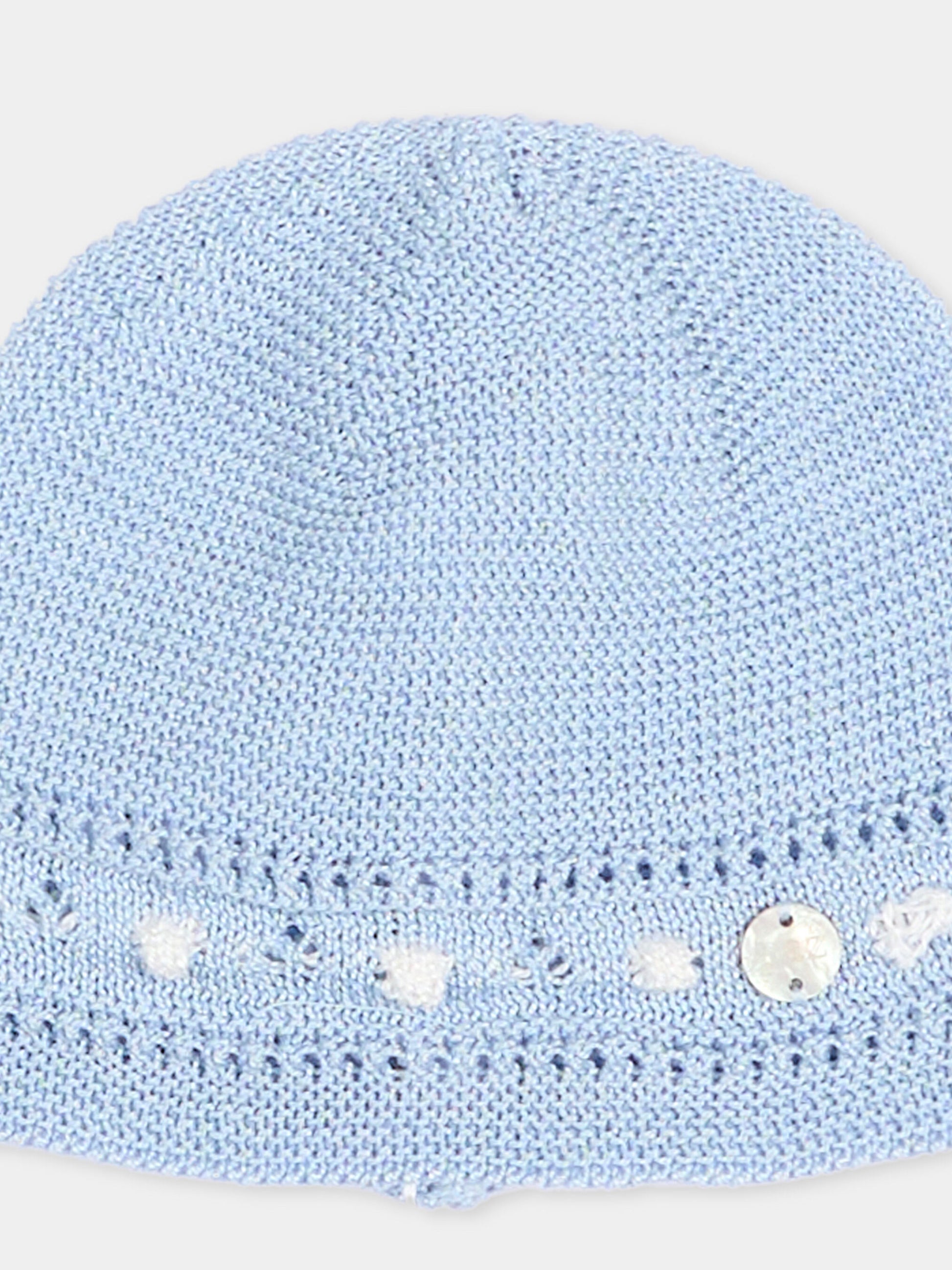Berretto celeste per neonato tricot,Paz Rodríguez,040 123256 80 H05