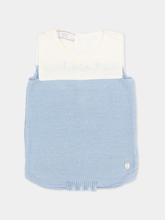 Pagliaccetto celeste per neonato tricot,Paz Rodríguez,022 123258 80 H05