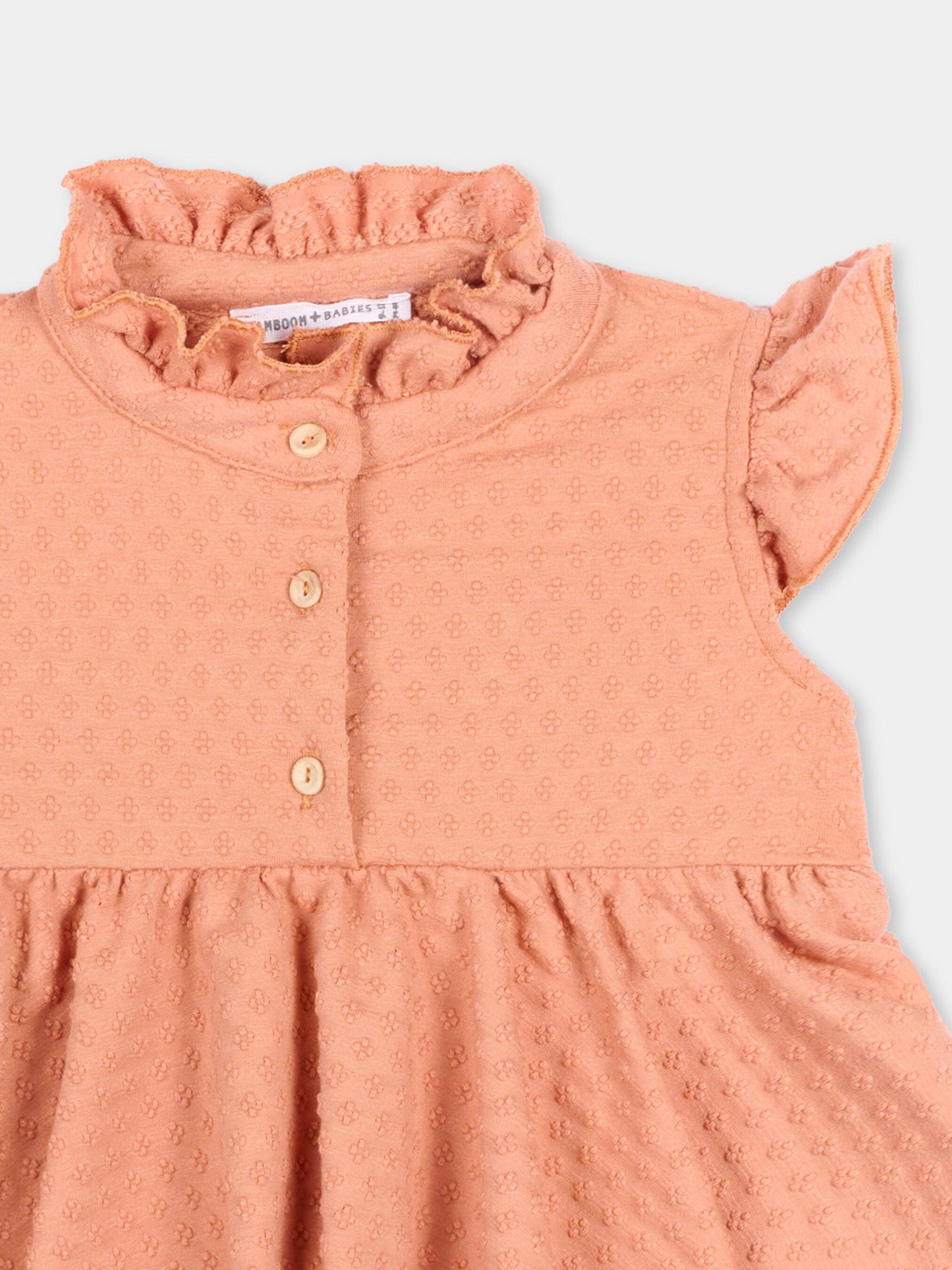 Camicia arancione per neonata con balza,Bamboom,1103TE00073 CORAL