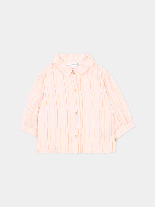 Camicia rosa a righe per neonata,Bamboom,1105TE00070 STRIPE PINK