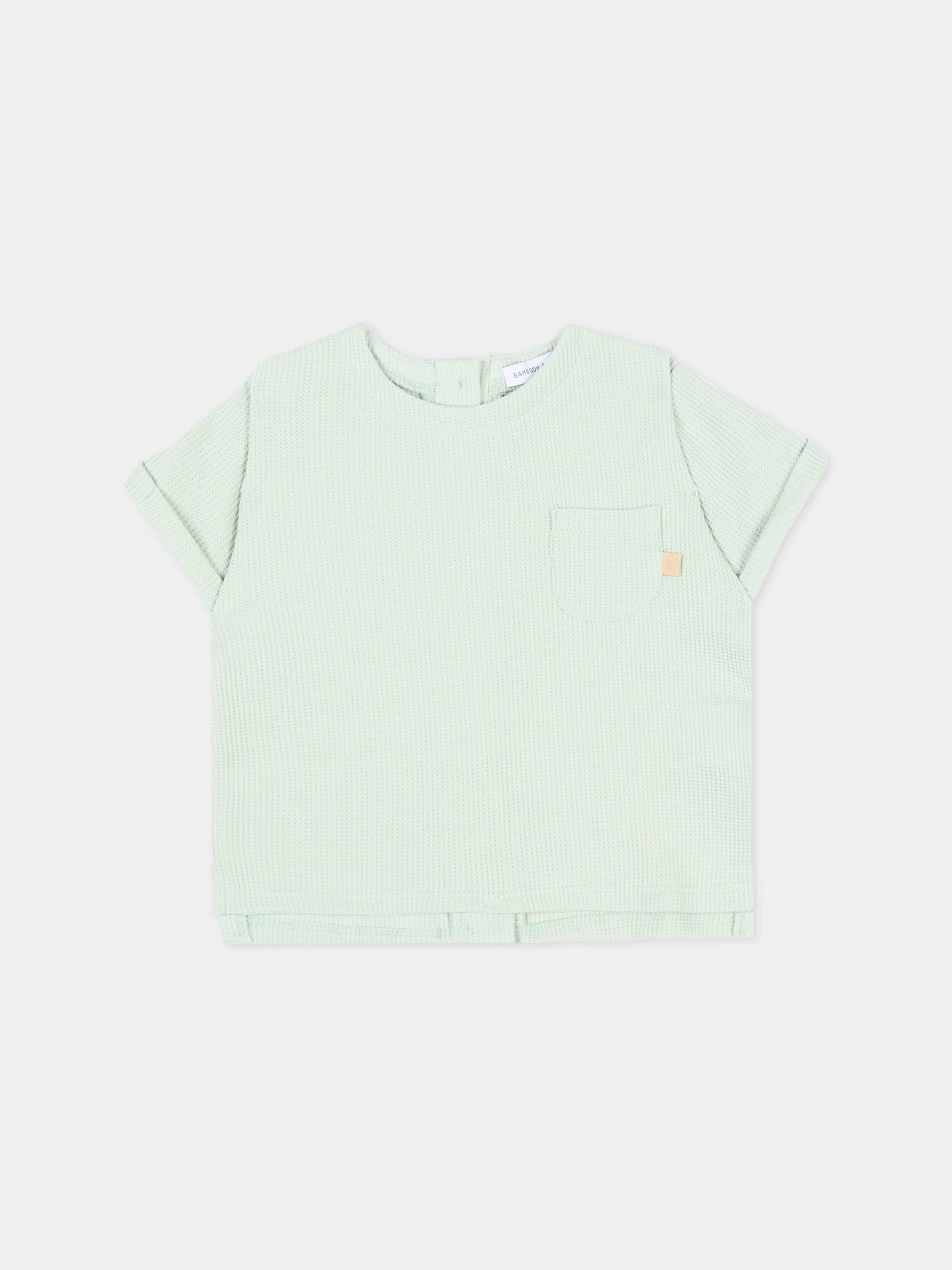 T-Shirt azzurra per neonata con taschino,Bamboom,1115TE00072 OCEAN BLU