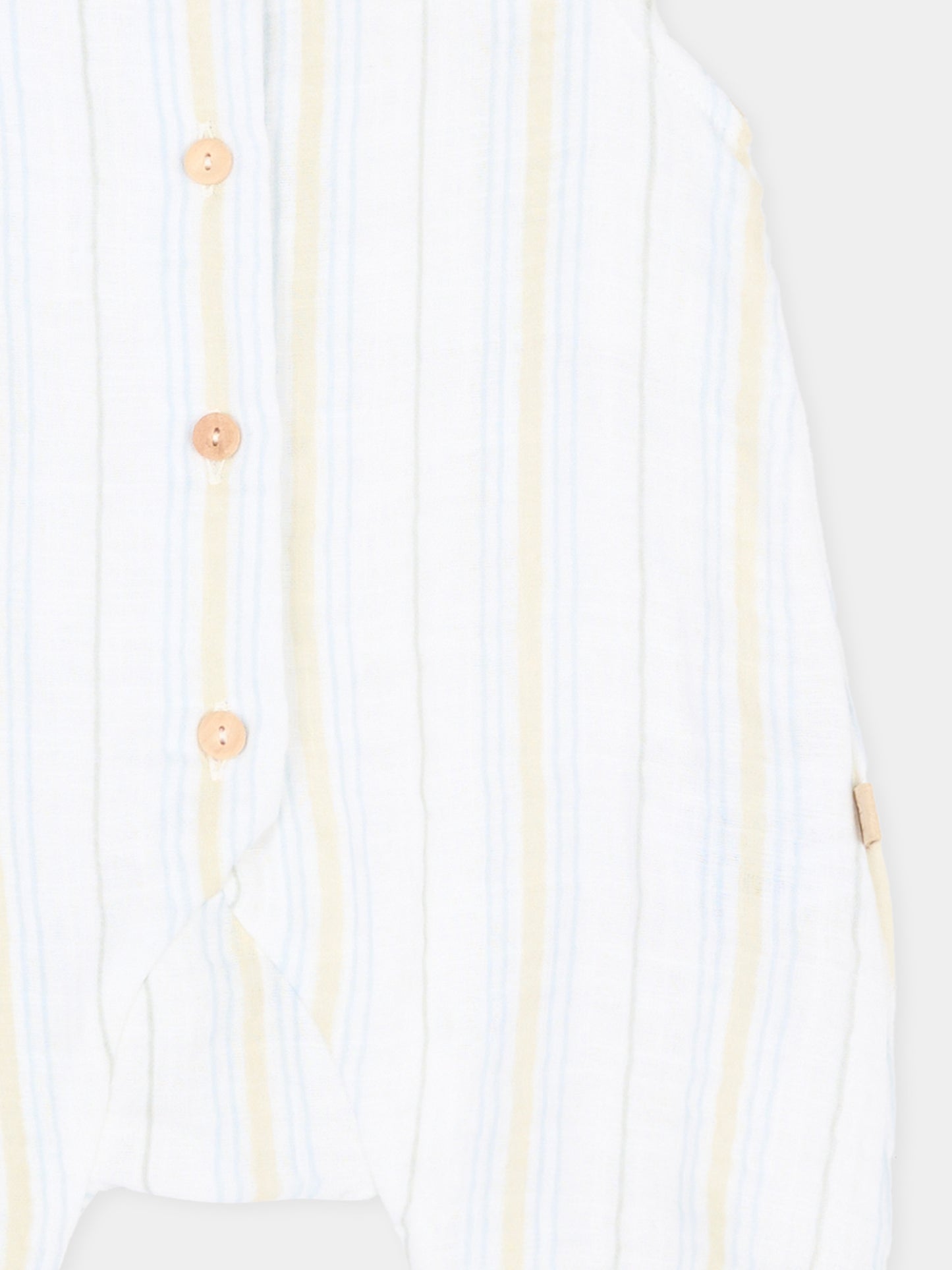 Pagliaccetto bianco a righe per neonato,Bamboom,1124TE00070 STRIPE WHITE/BLU