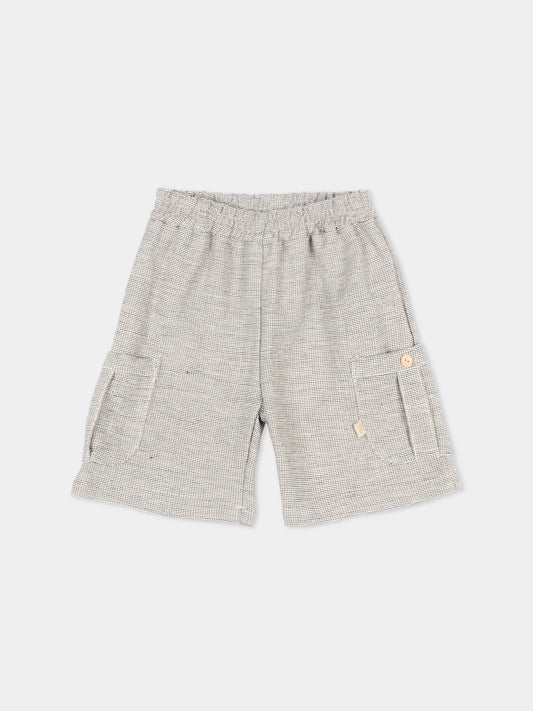 Shorts blu per neonato con tasche,Bamboom,1126TE00076 BLUE