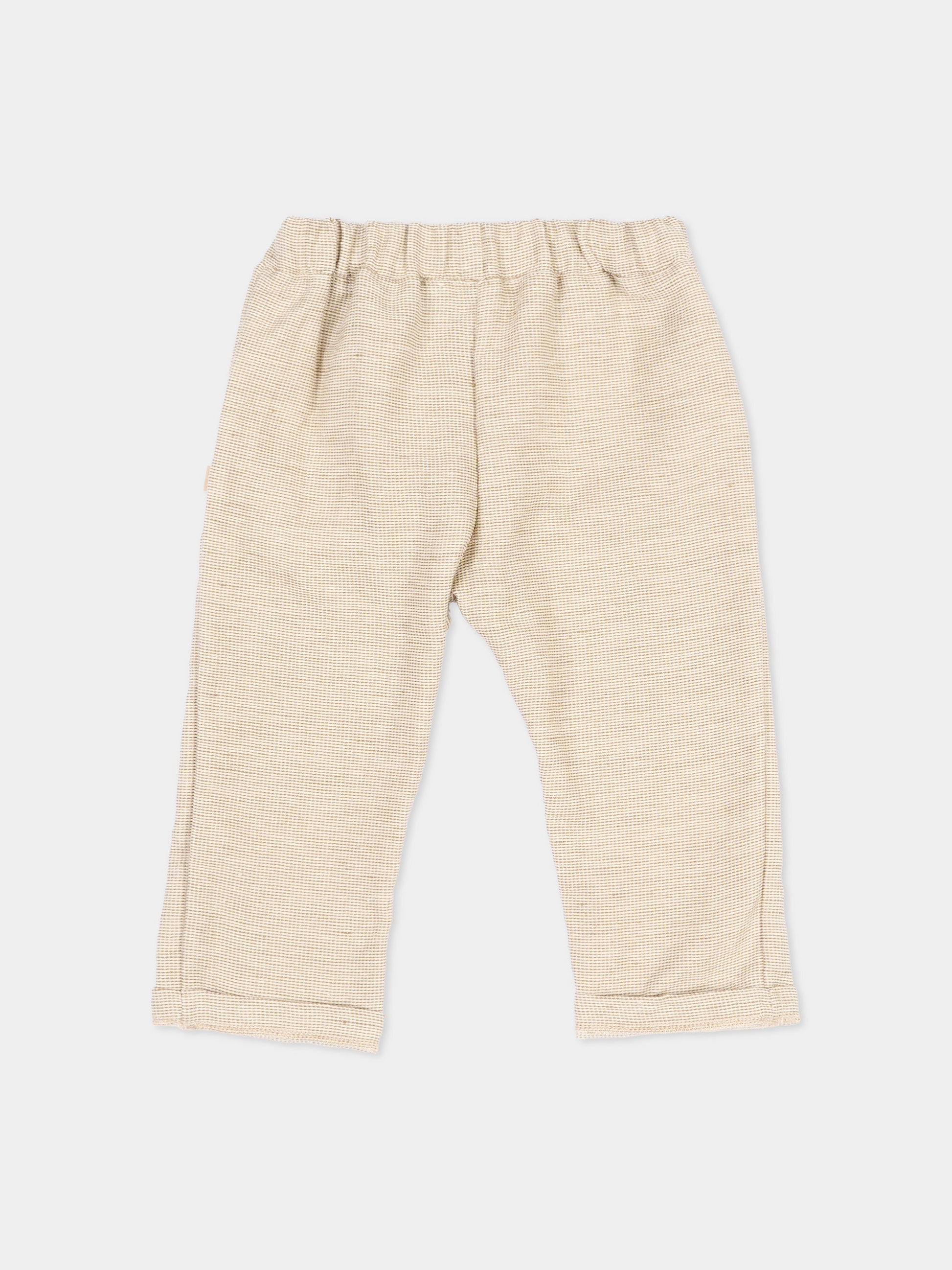 Pantaloni beige per neonata con pizzo,Bamboom,1148TE00076 MUSTARD