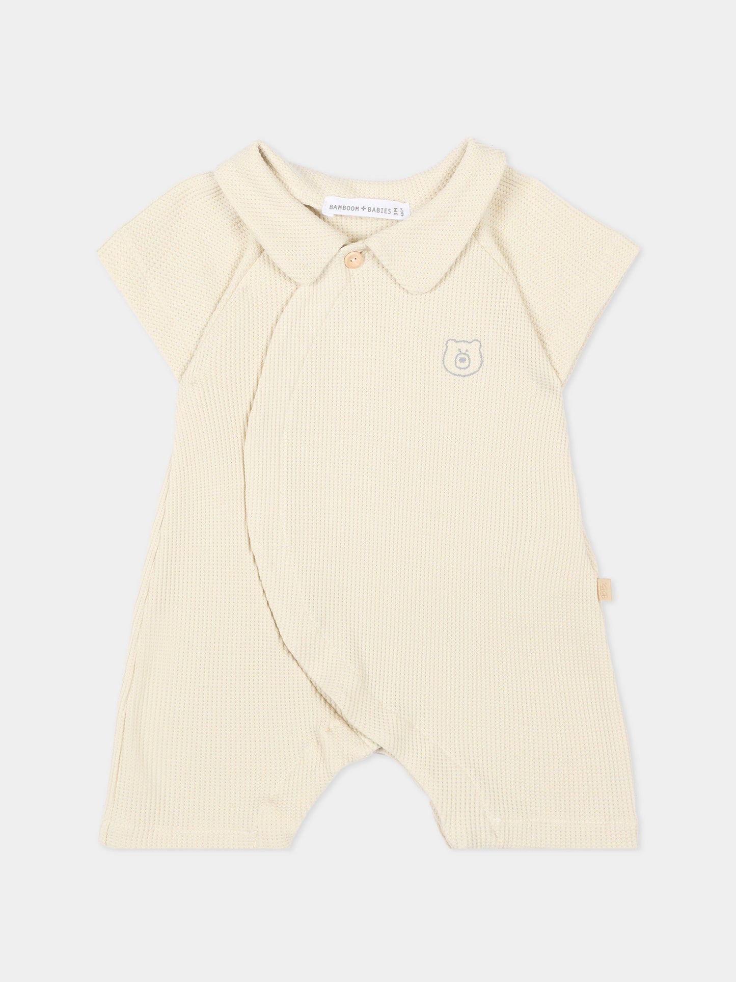 Tutina beige per neonati con orsetto,Bamboom,1149TE00072 ALMOND CREAM