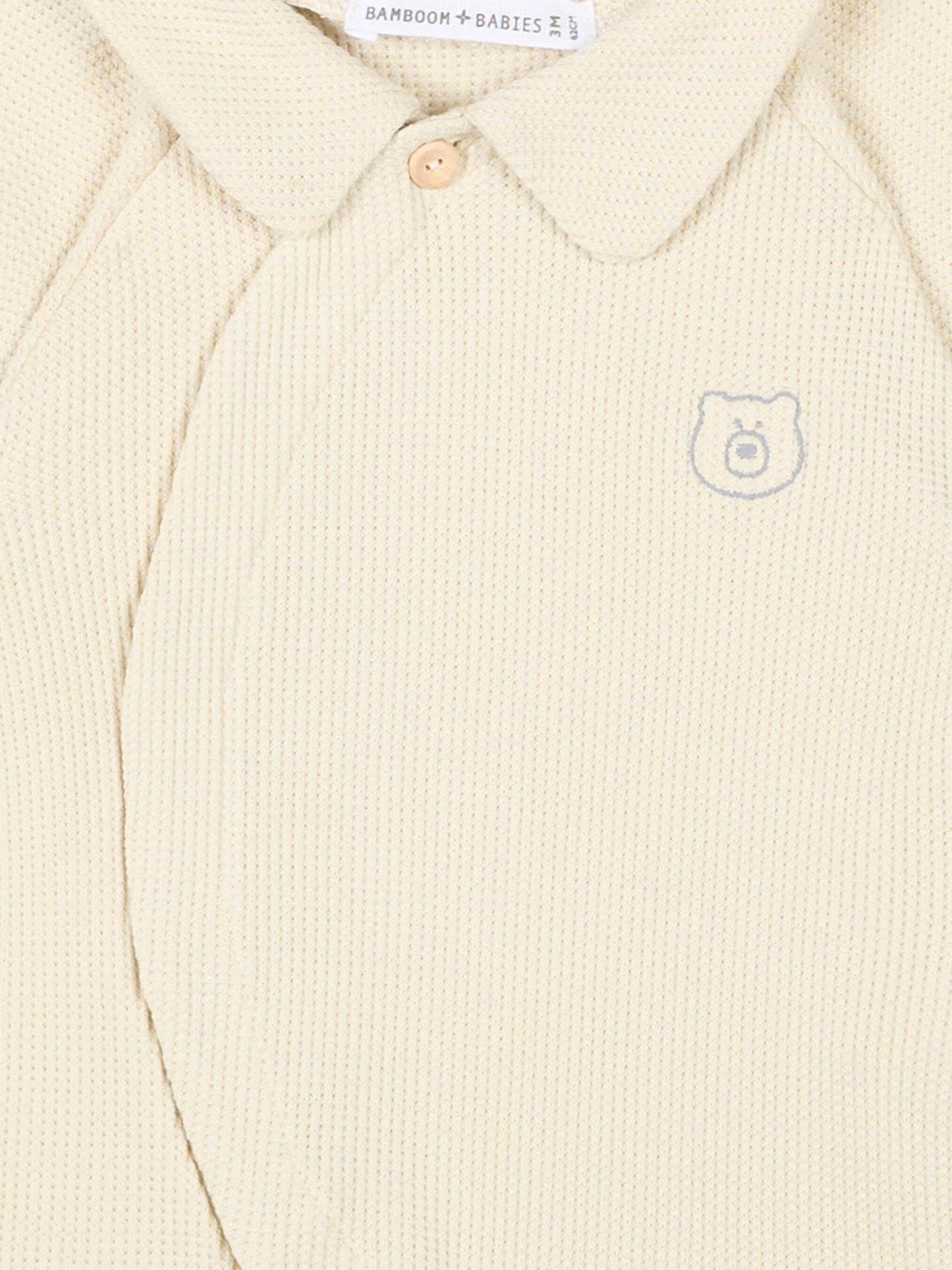 Tutina beige per neonati con orsetto,Bamboom,1149TE00072 ALMOND CREAM