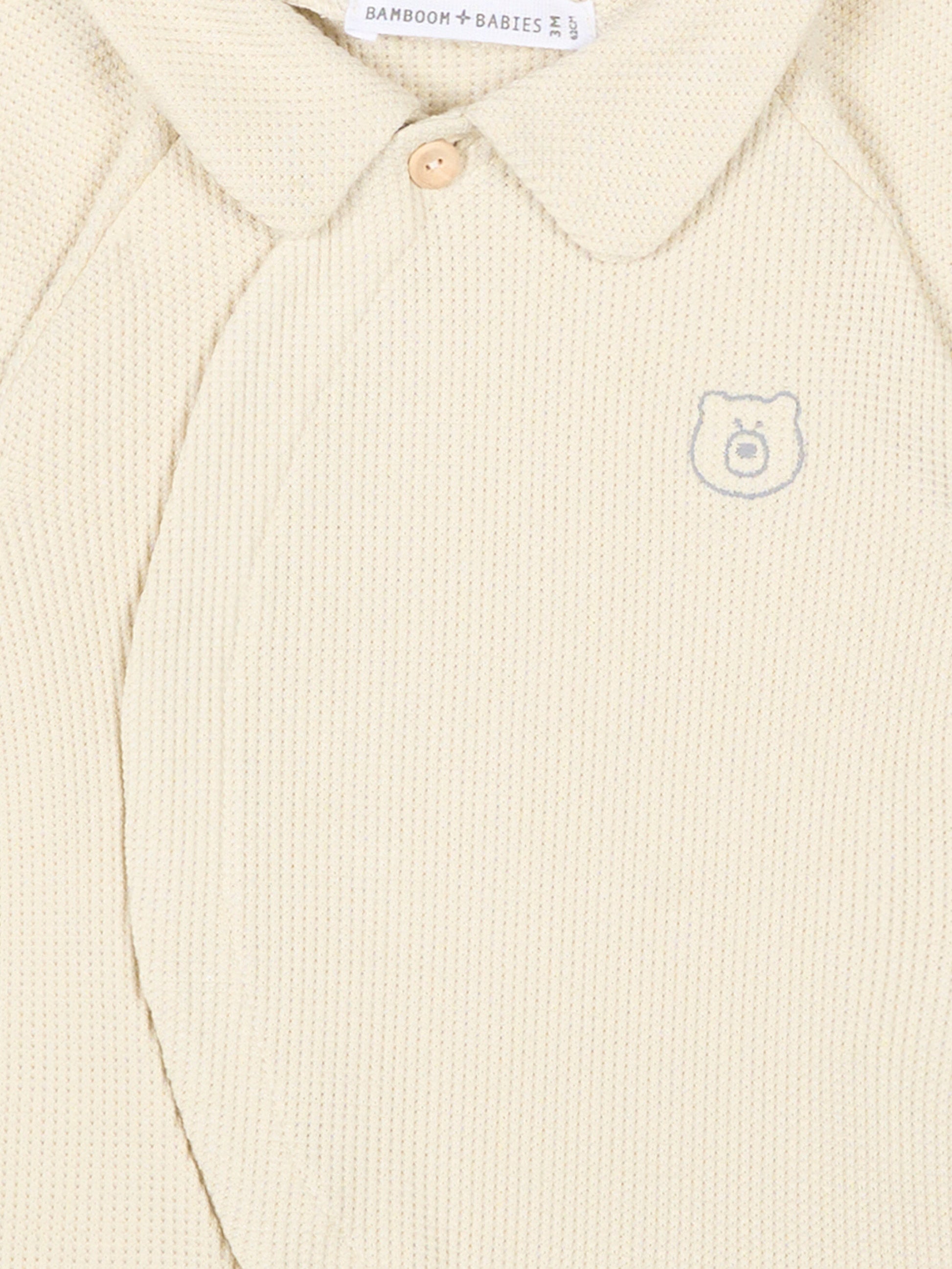 Tutina beige per neonati con orsetto,Bamboom,1149TE00072 ALMOND CREAM