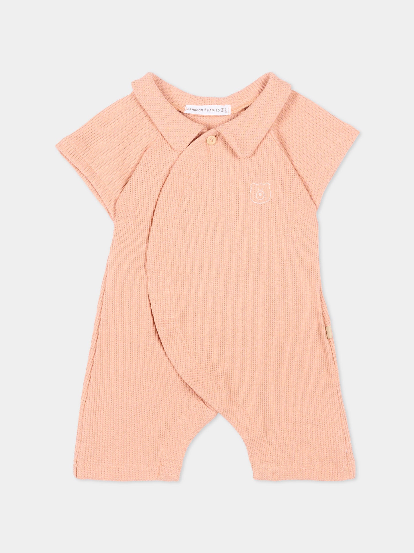 Tutina arancione per neonati con orsetto,Bamboom,1149TE00072 CORAL