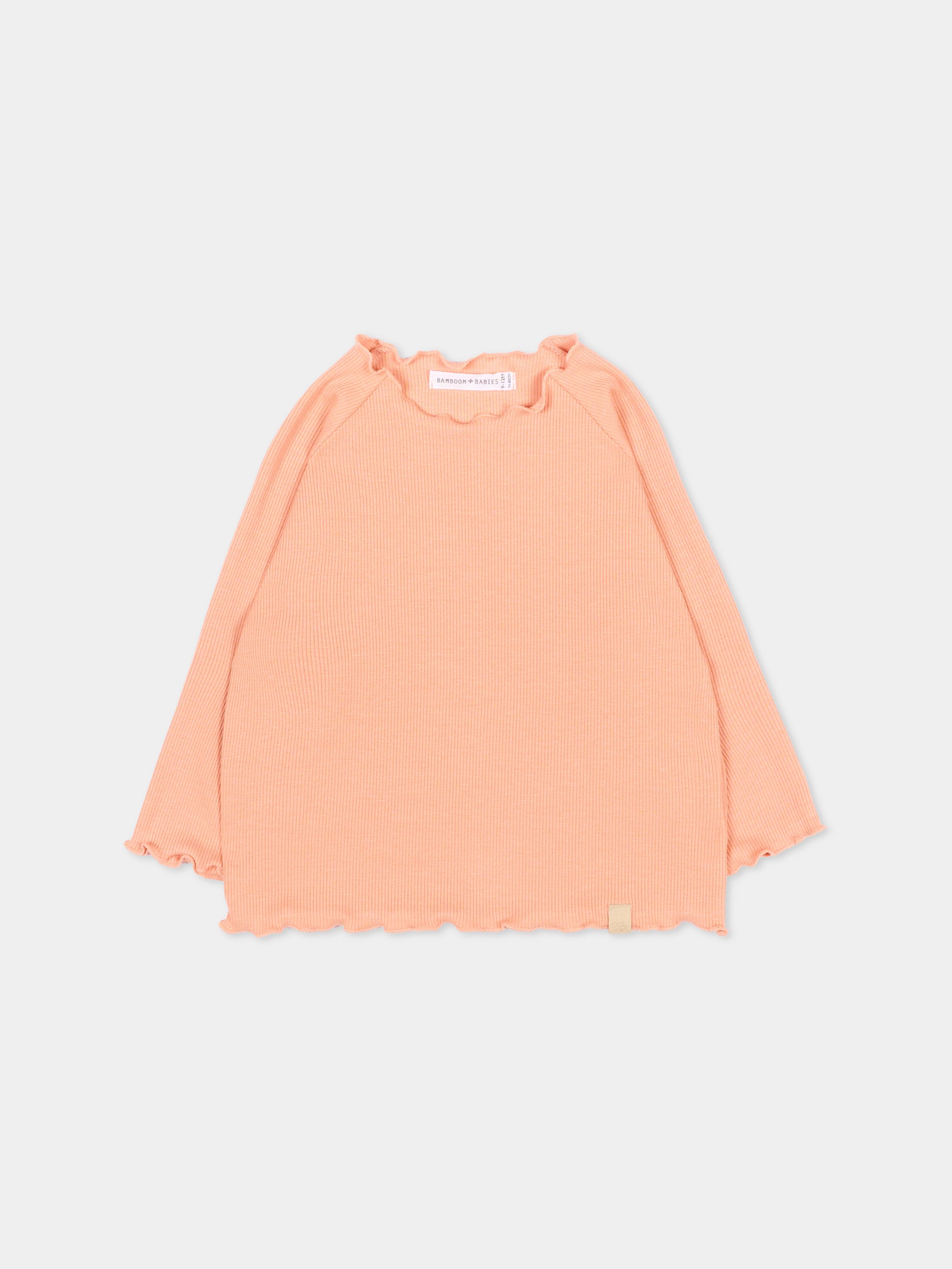 T-Shirt arancione per neonata a costine,Bamboom,1159TE00075 CORAL
