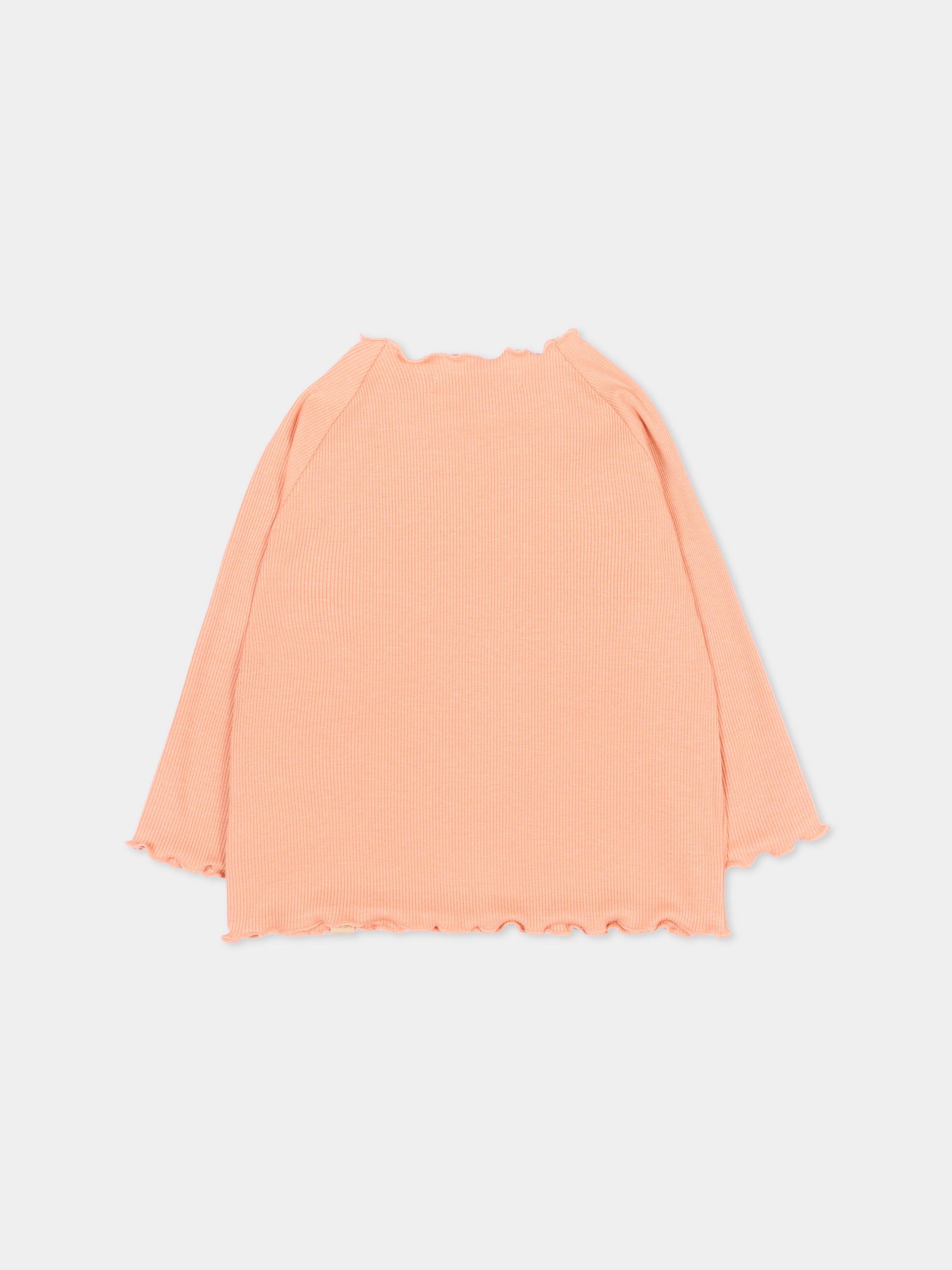 T-Shirt arancione per neonata a costine,Bamboom,1159TE00075 CORAL