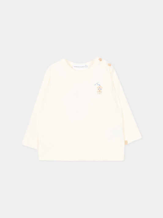 Felpa avorio per neonati con casetta,Bamboom,1164TE00066 OFFWHITE