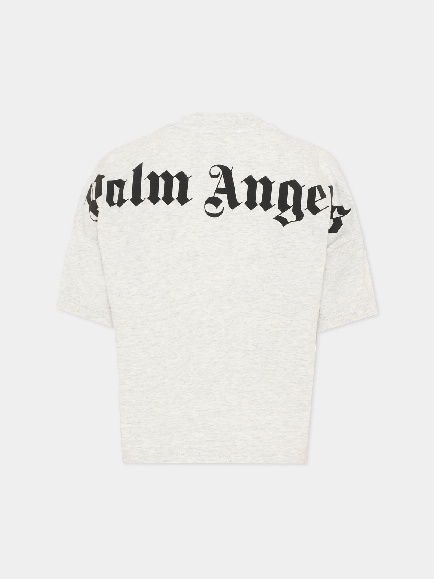 T-Shirt grigia per bambini con logo,Palm Angels,PBAA002S26JER001 101