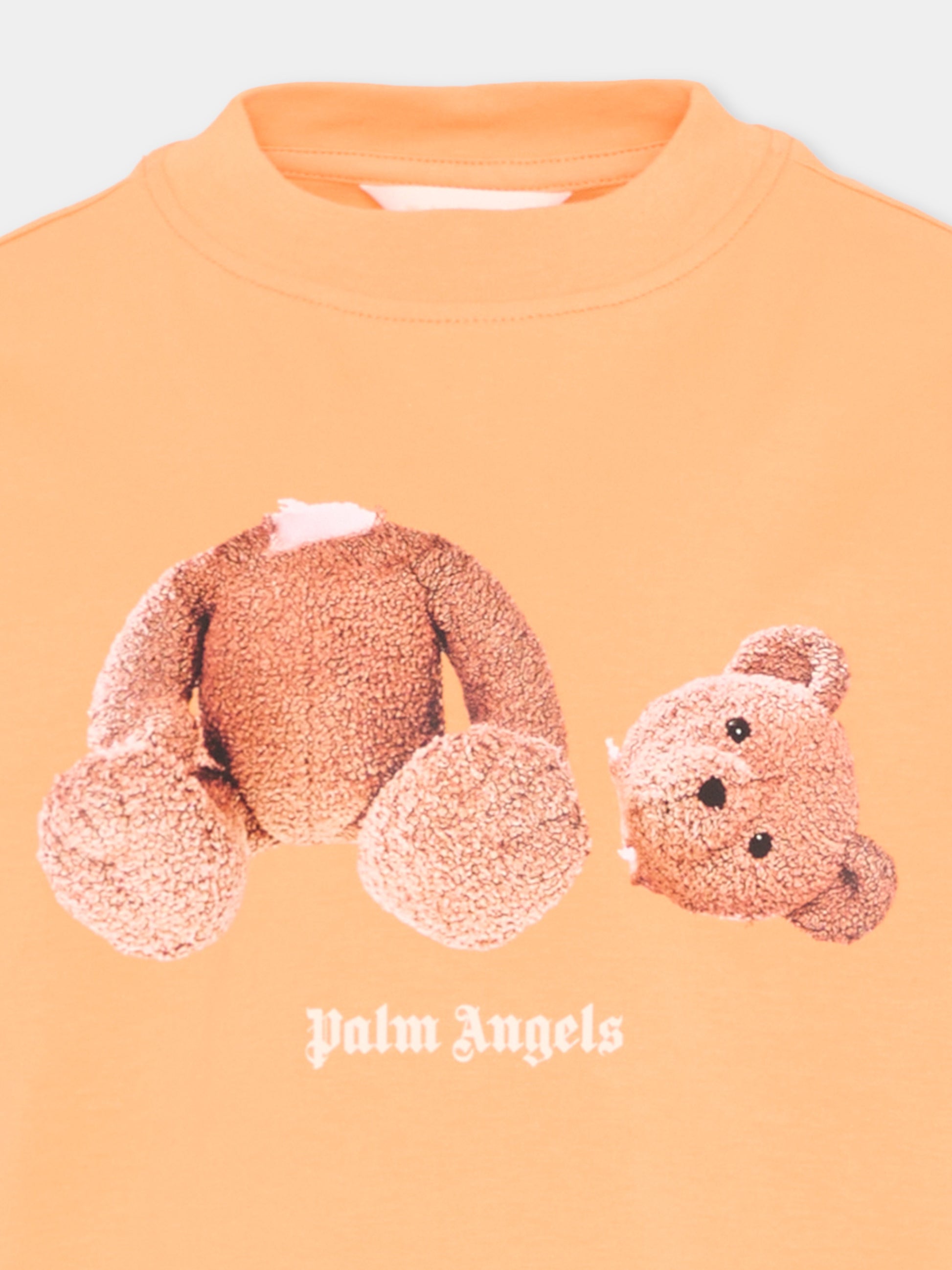 T-Shirt arancione teddy bear per bambini,Palm Angels,PBAA003S26JER001 030