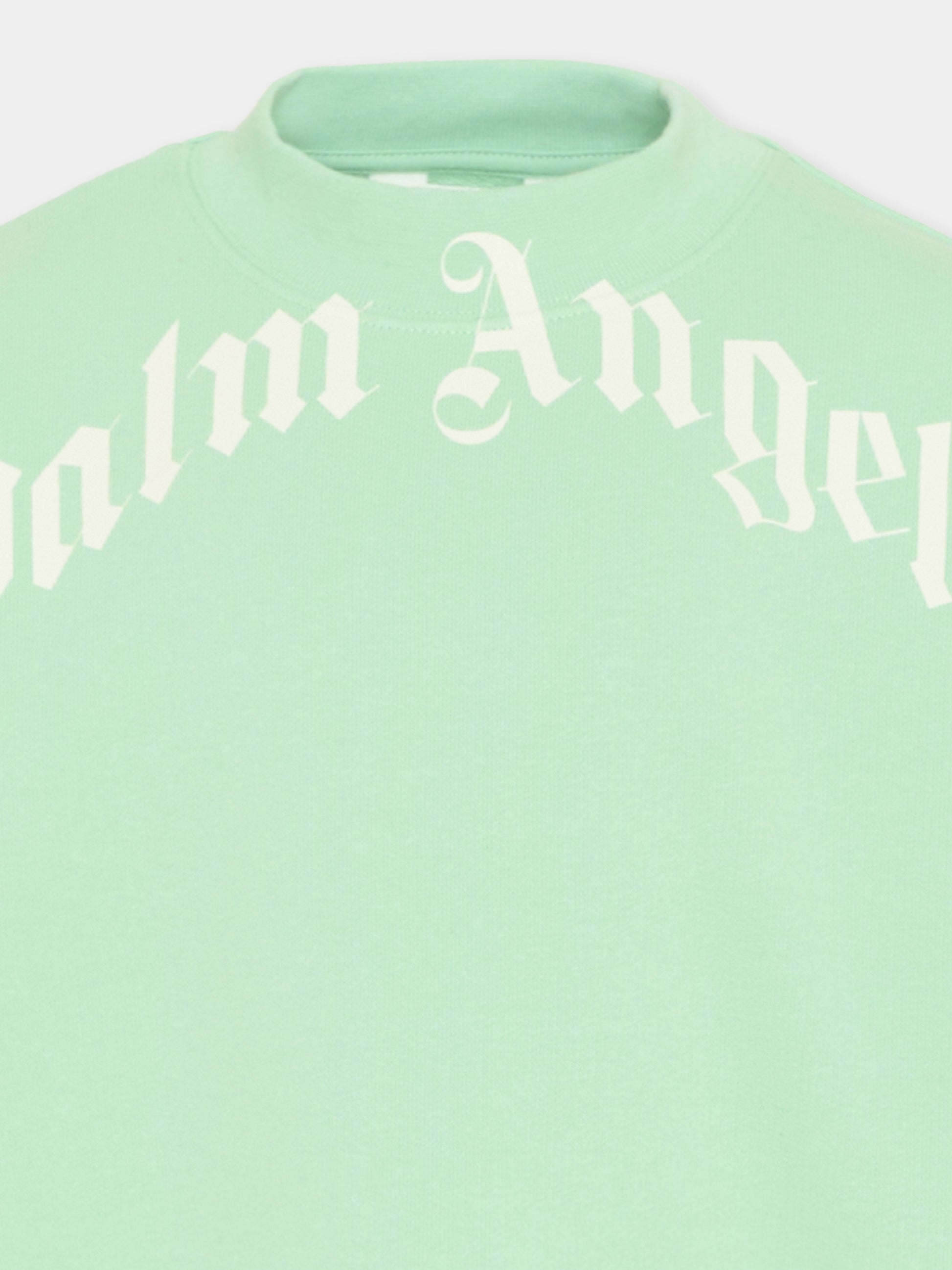 Felpa verde Palm Angels per bambini,Palm Angels,PBBA012S26FLE001 080