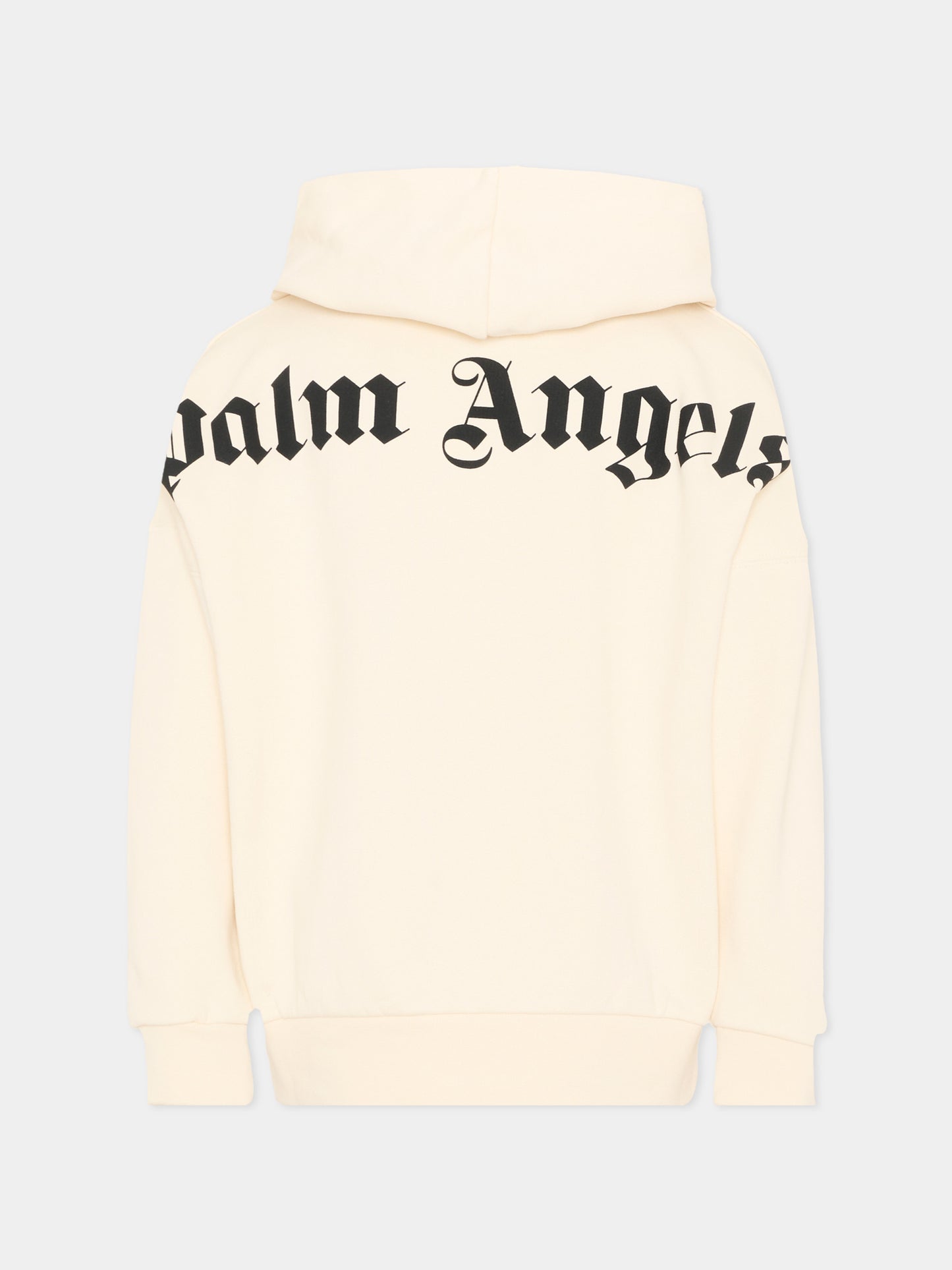 Felpa avorio per bambini con logo,Palm Angels,PBBB011S26FLE001 002