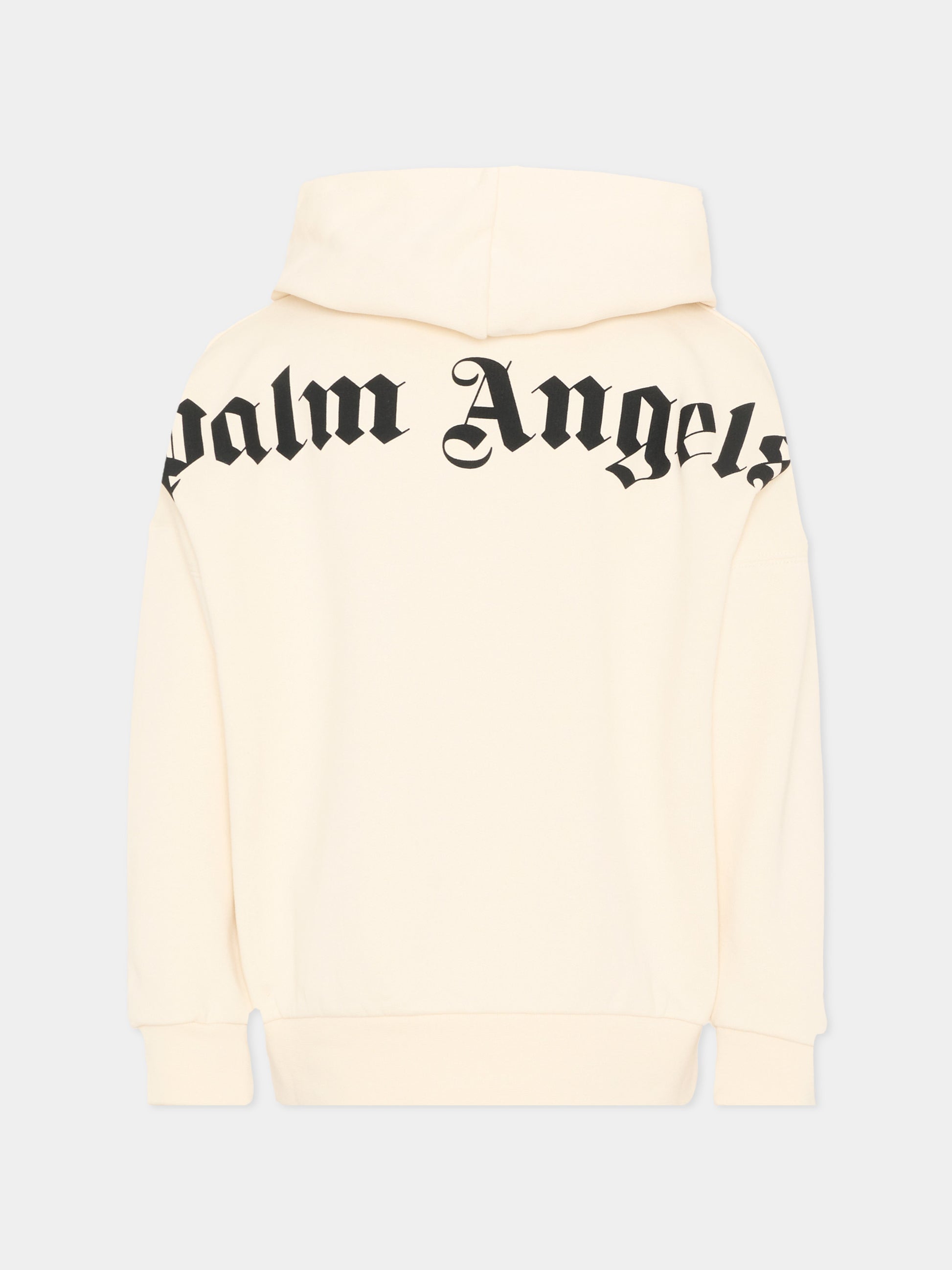 Felpa avorio per bambini con logo,Palm Angels,PBBB011S26FLE001 002