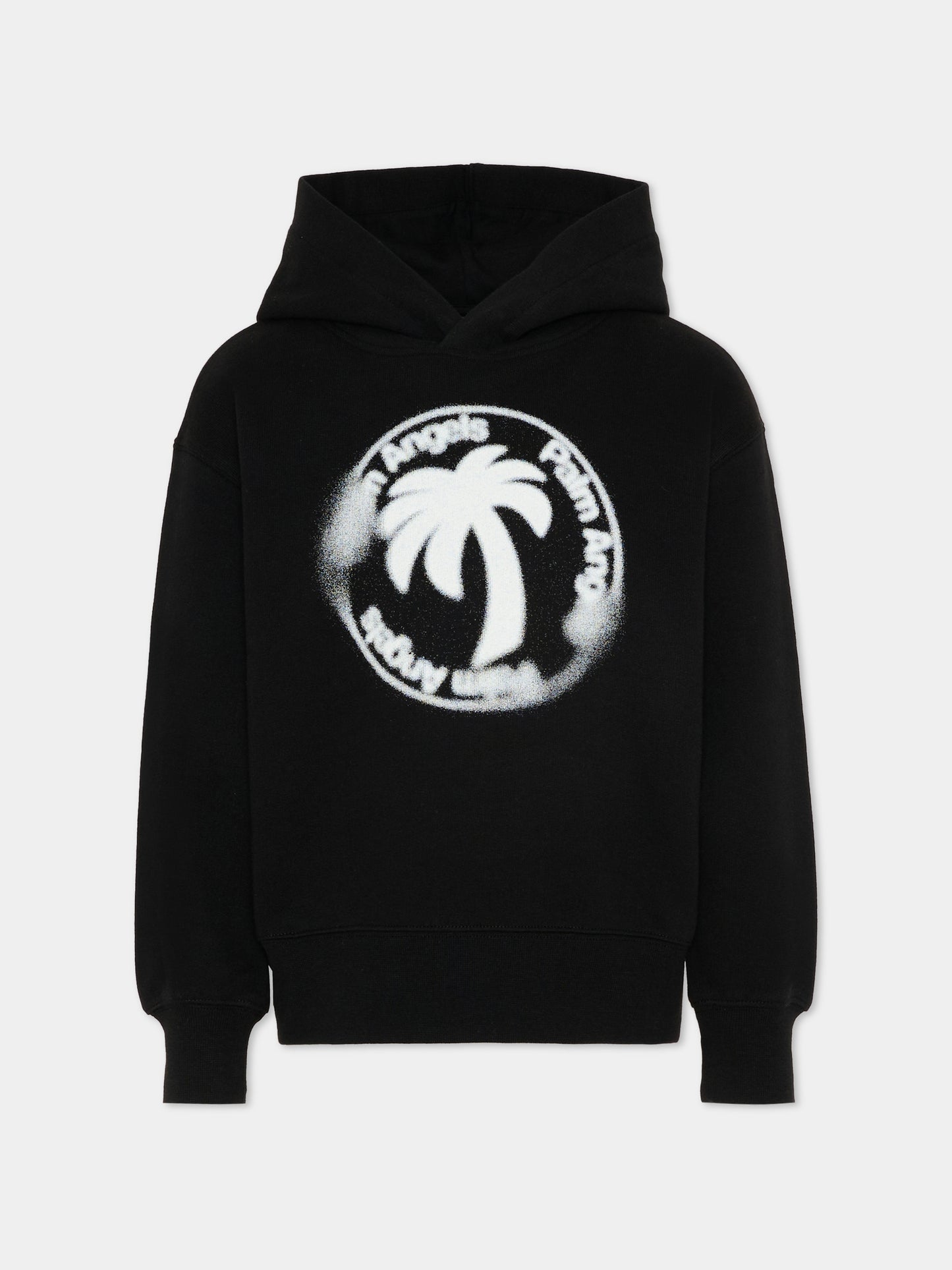 Felpa nera Palm Angels per bambino logo spray,Palm Angels,PBBB012S26FLE002 110