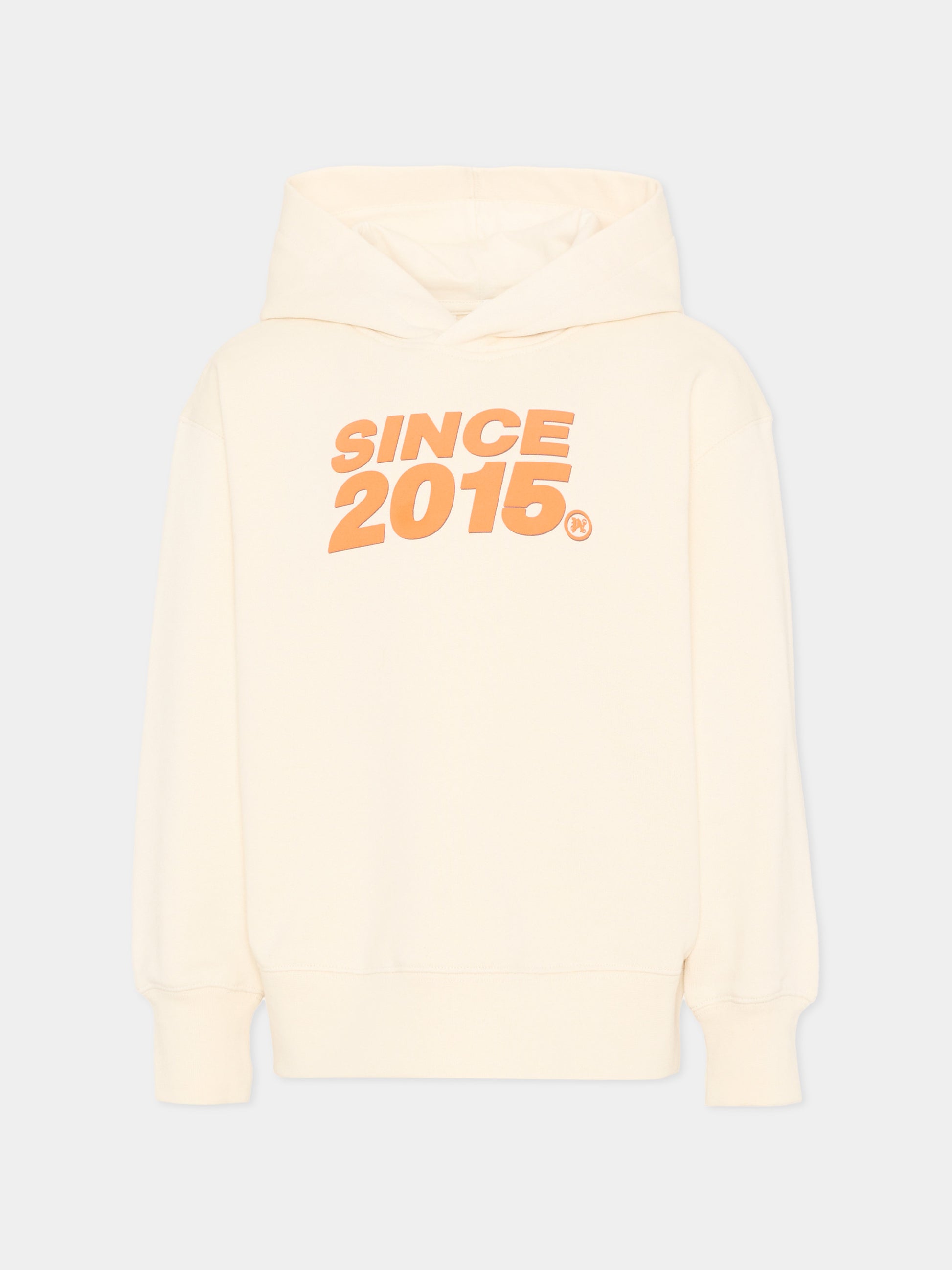 Felpa avorio per bambino con stampa logo,Palm Angels,PBBB012S26FLE008 002