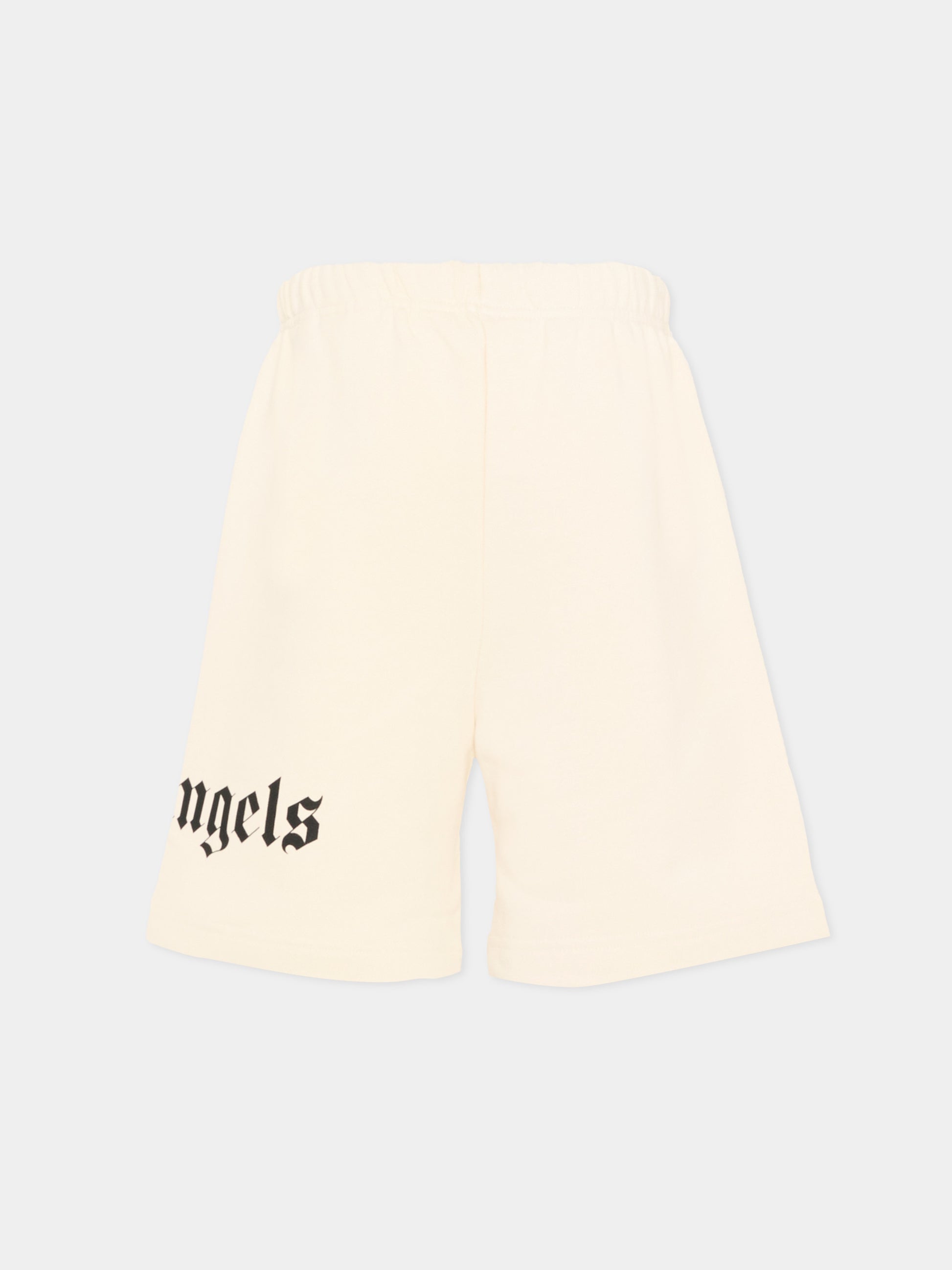 Shorts sportivi avorio Palm Angels,Palm Angels,PBCI006S26FLE001 002