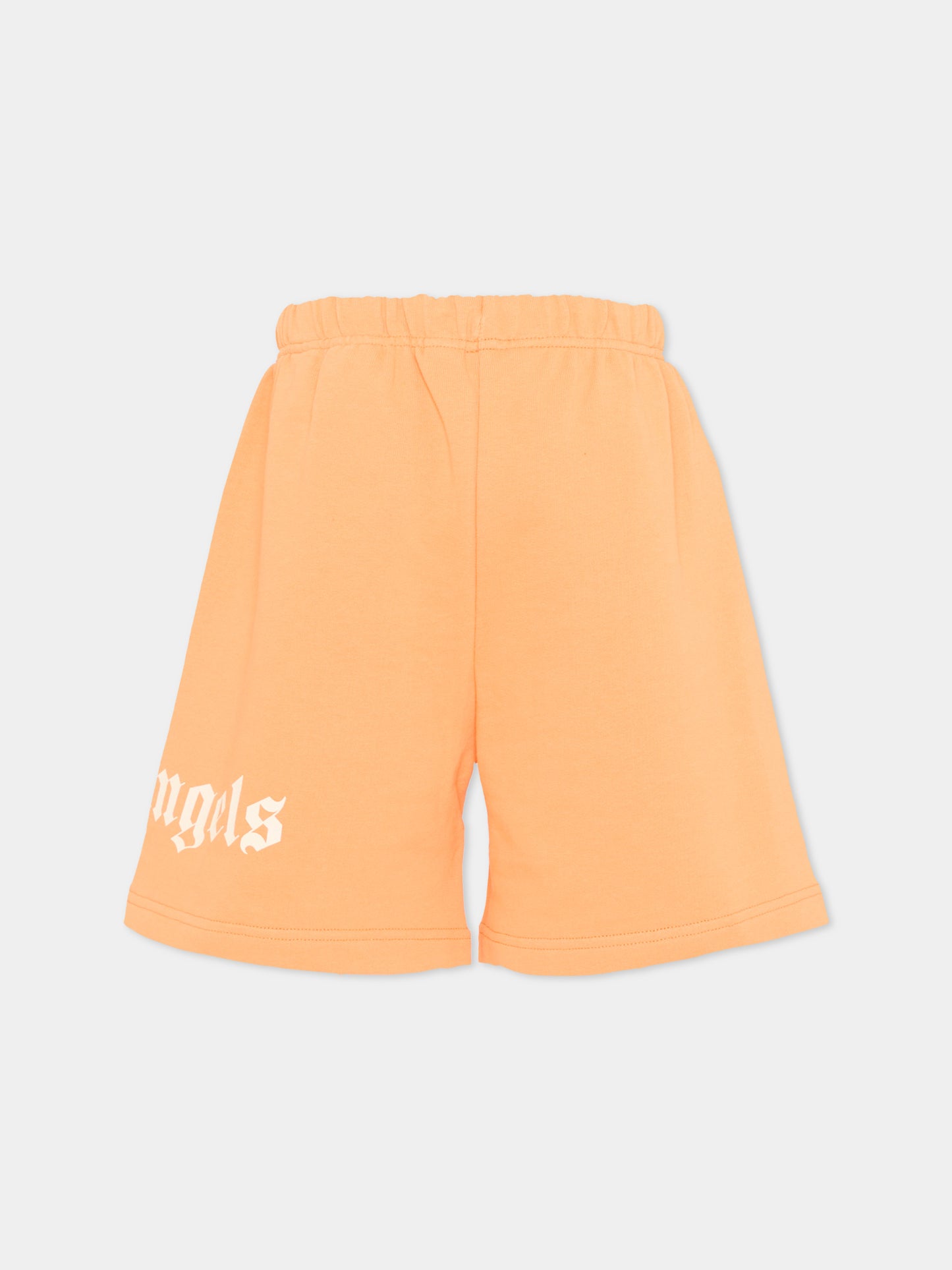 Shorts sportivi arancione per bambini con logo,Palm Angels,PBCI006S26FLE001 030
