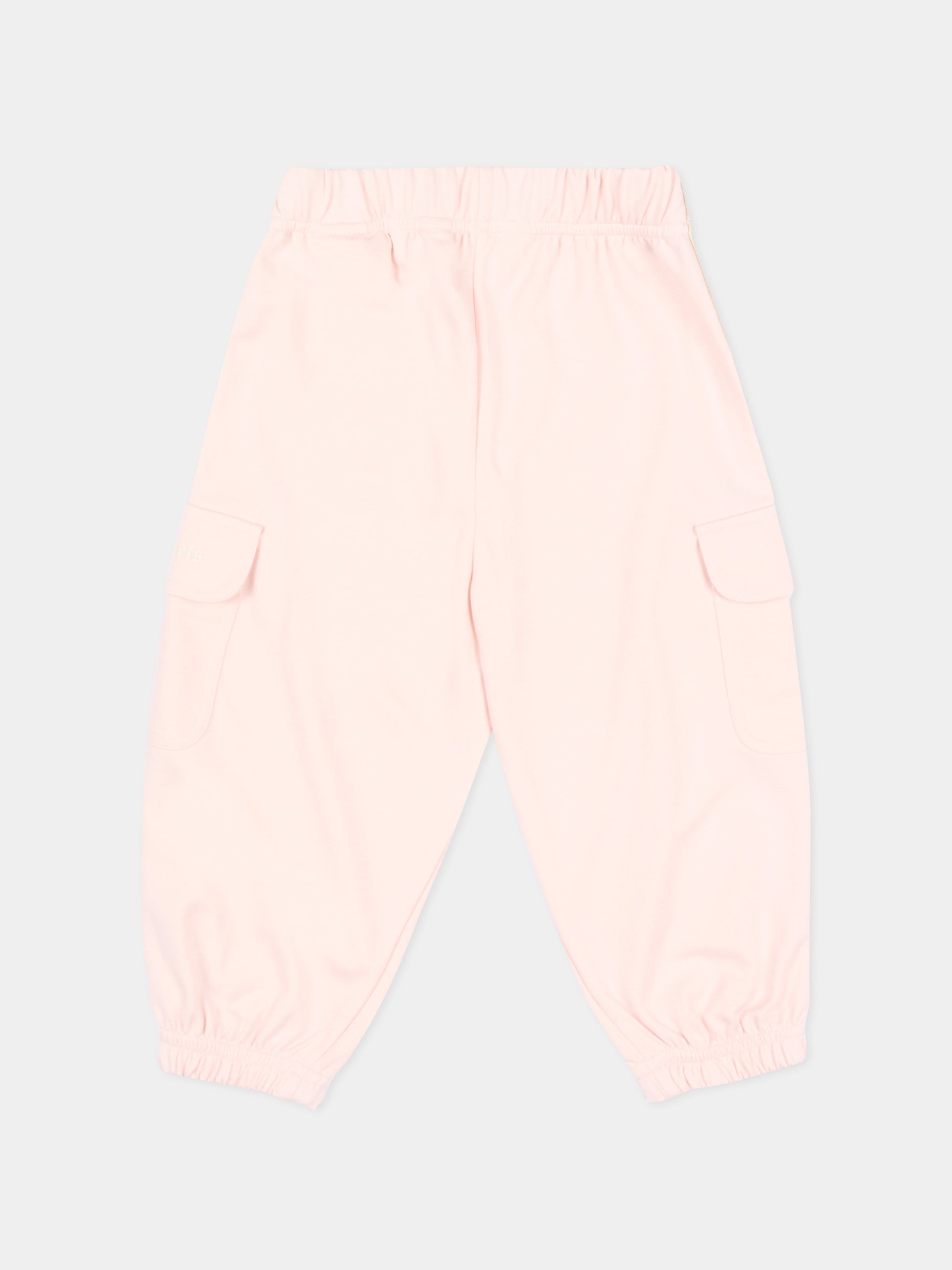 Pantaloni sportivi rosa per neonata con bande,Palm Angels,PG4X004S26FLE001 042