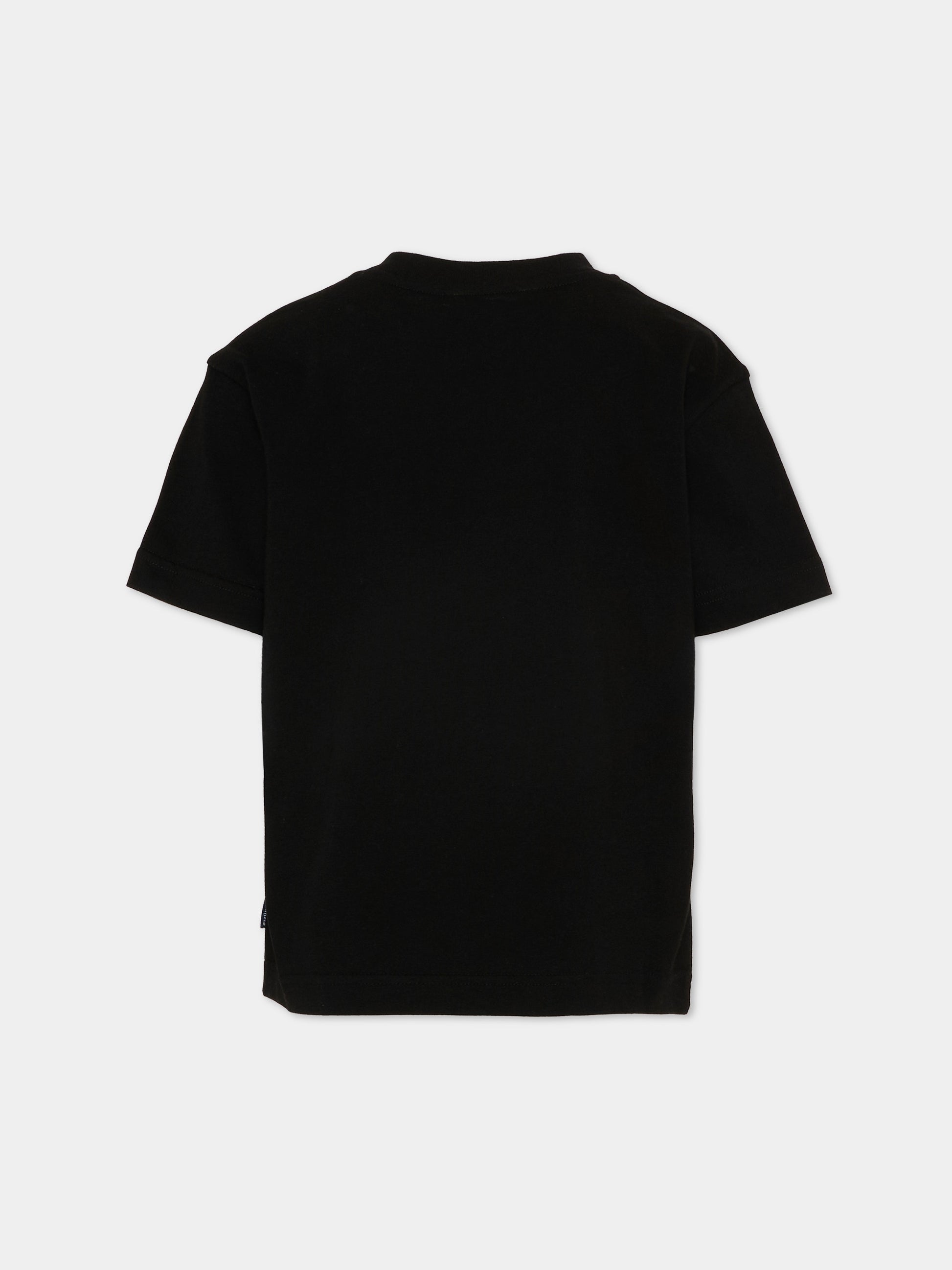 T-Shirt nera per bambina con cane,Palm Angels,PGAA002S26JER009 110
