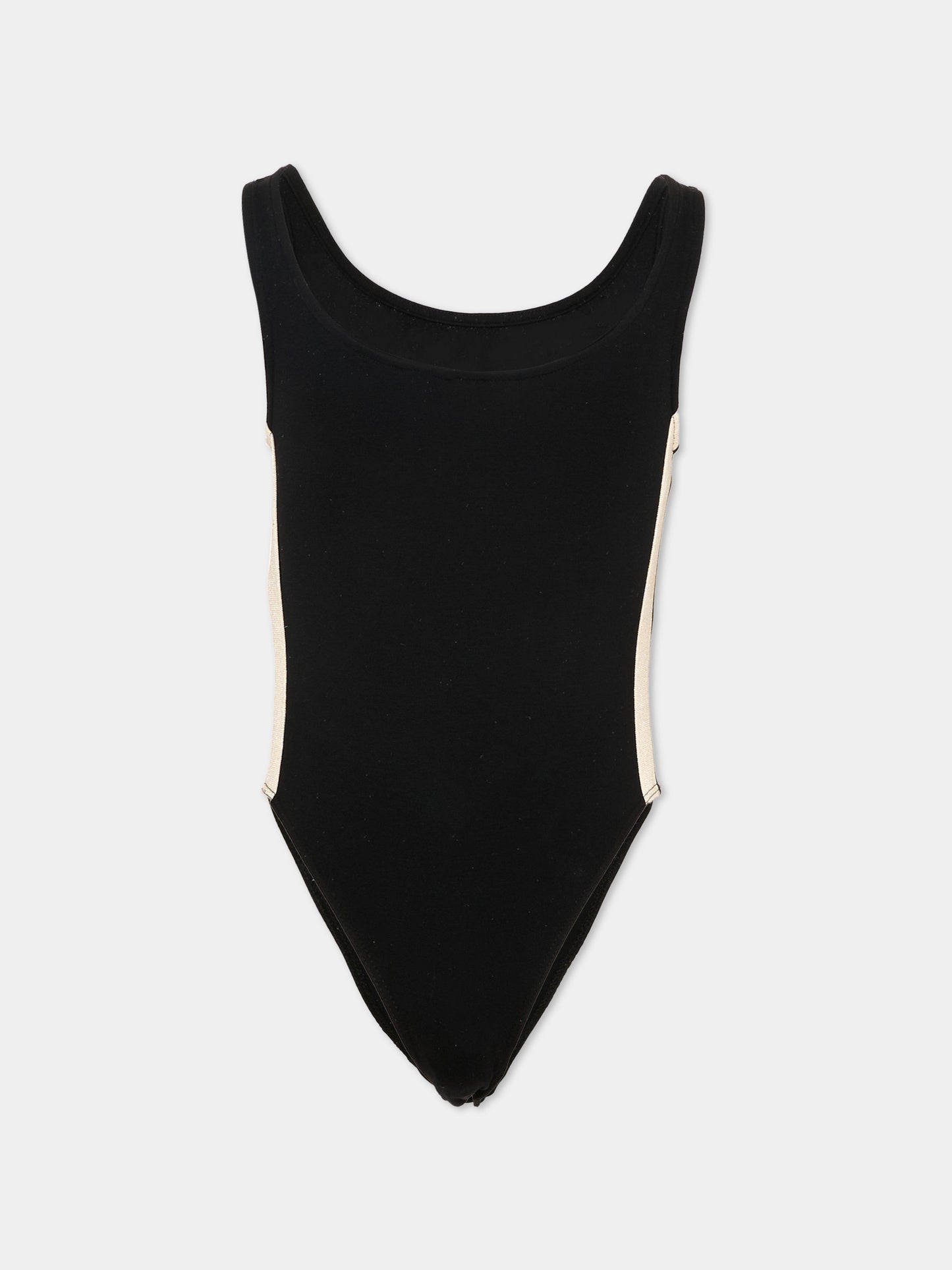 Body nero per bambina con logo,Palm Angels,PGBD00CS26FLE001 110