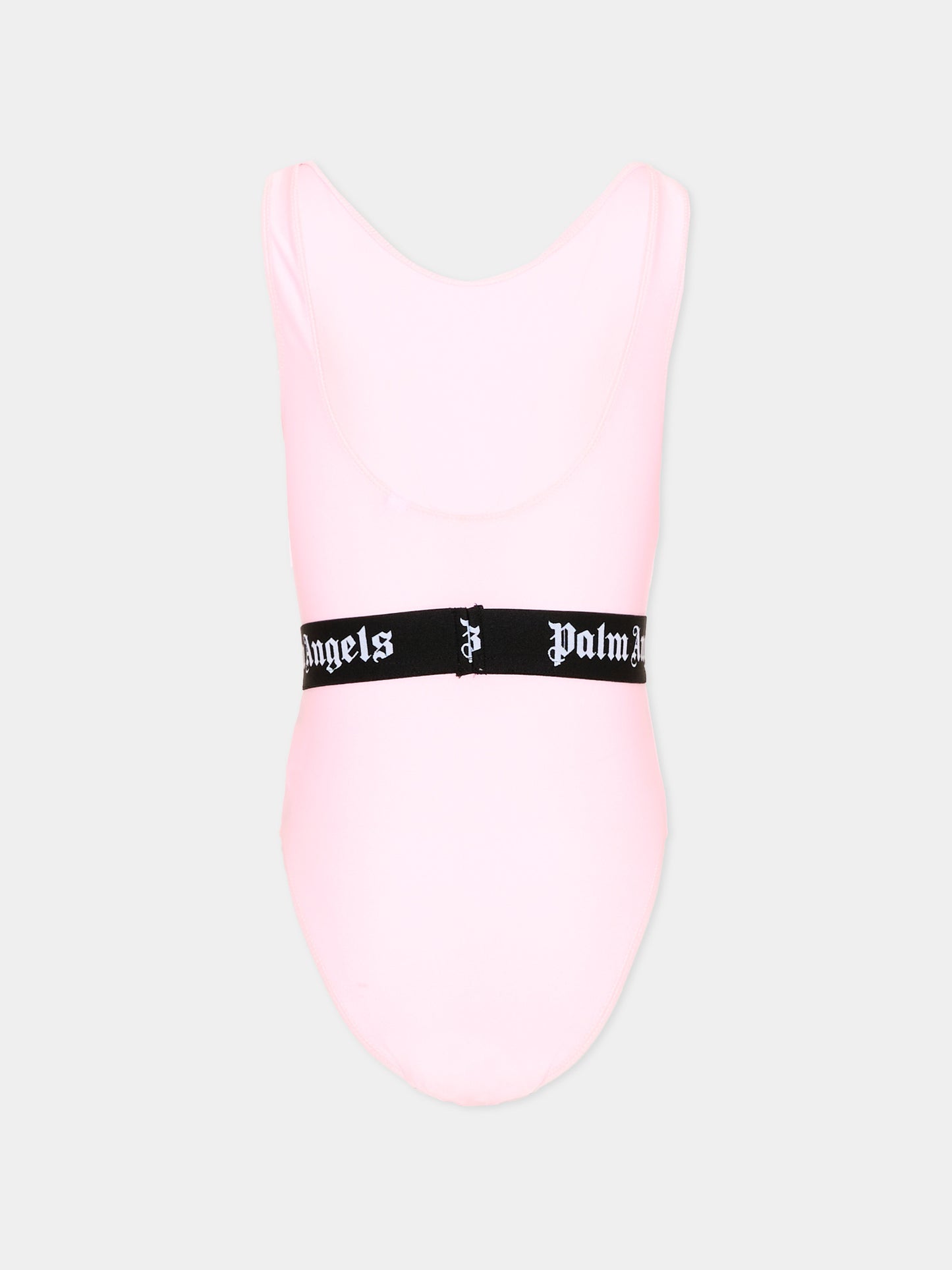 Costume intero rosa per bambina con logo,Palm Angels,PGFC002S26JER001 042