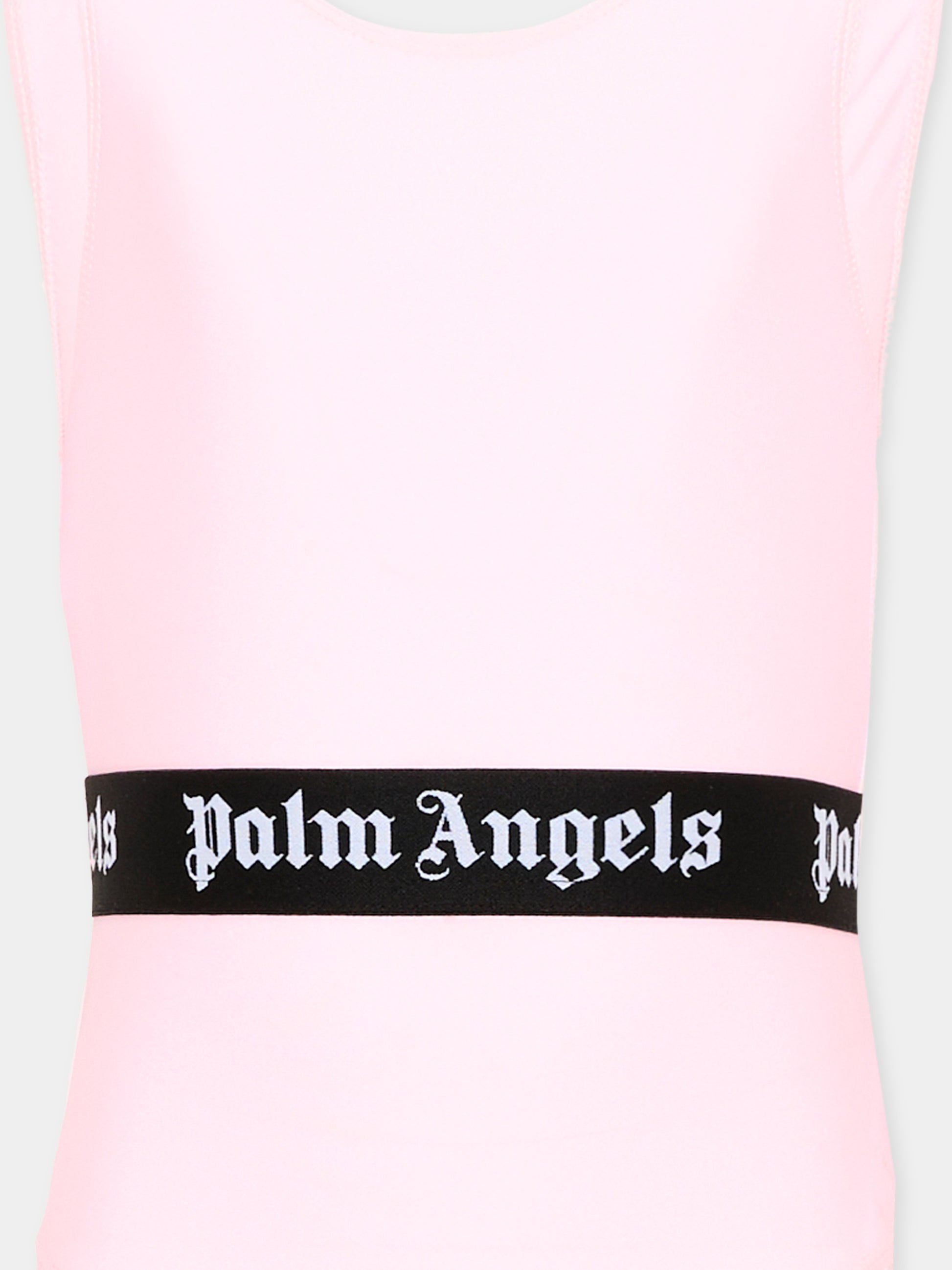 Costume intero rosa per bambina con logo,Palm Angels,PGFC002S26JER001 042