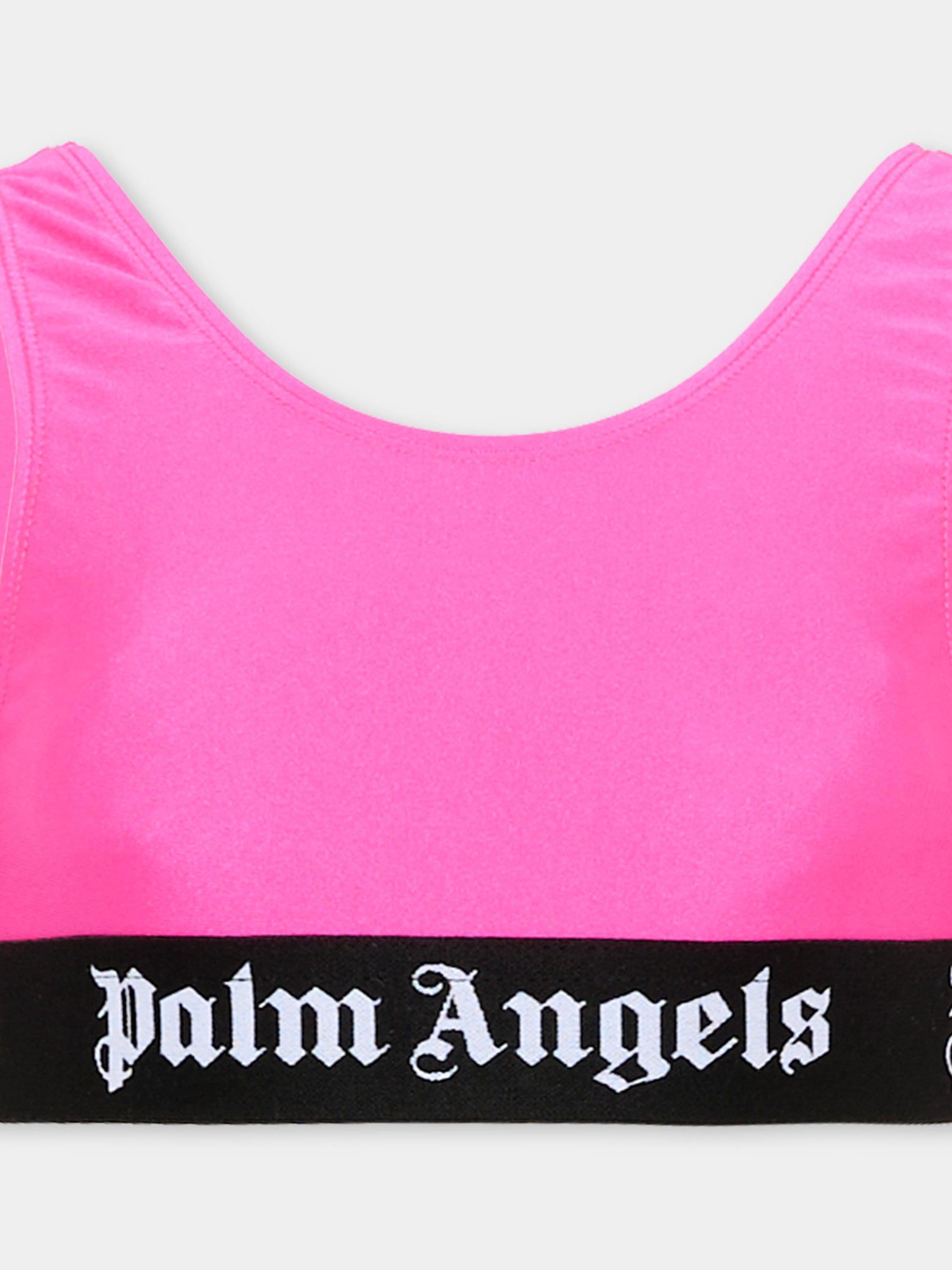Bikini fucsia per bambina con logo,Palm Angels,PGFE002S26JER001 044
