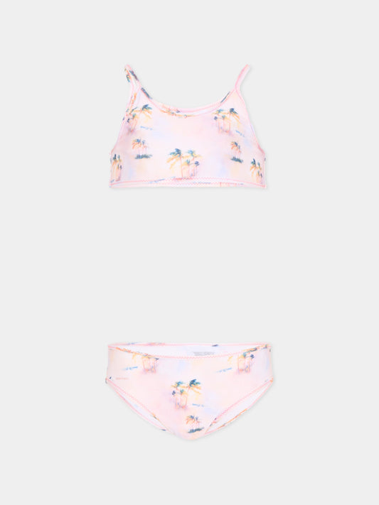 Slip e bikini rosa con palme per bambina,Palm Angels,PGFE004S26JER001 042