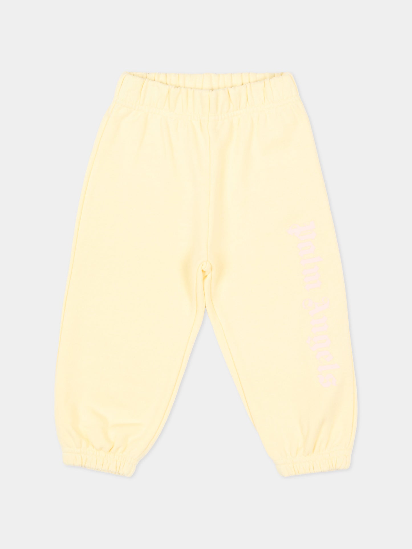 Pantaloni sportivi gialli per neonata con logo,Palm Angels,PGXD002S26FLE001 020