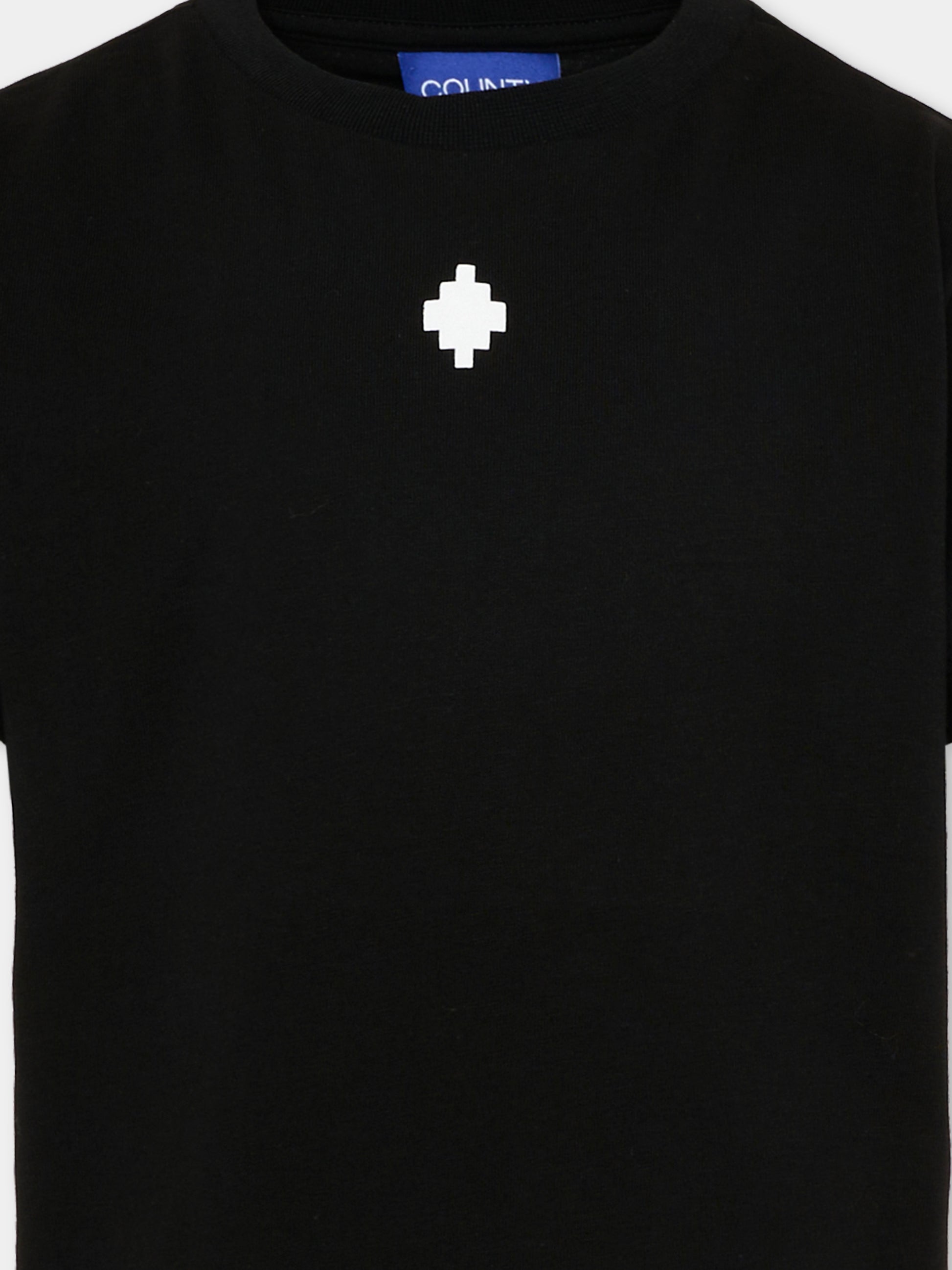 T-Shirt nera per bambino con logo,County Of Milan Kids,S6CMJBTH008 110