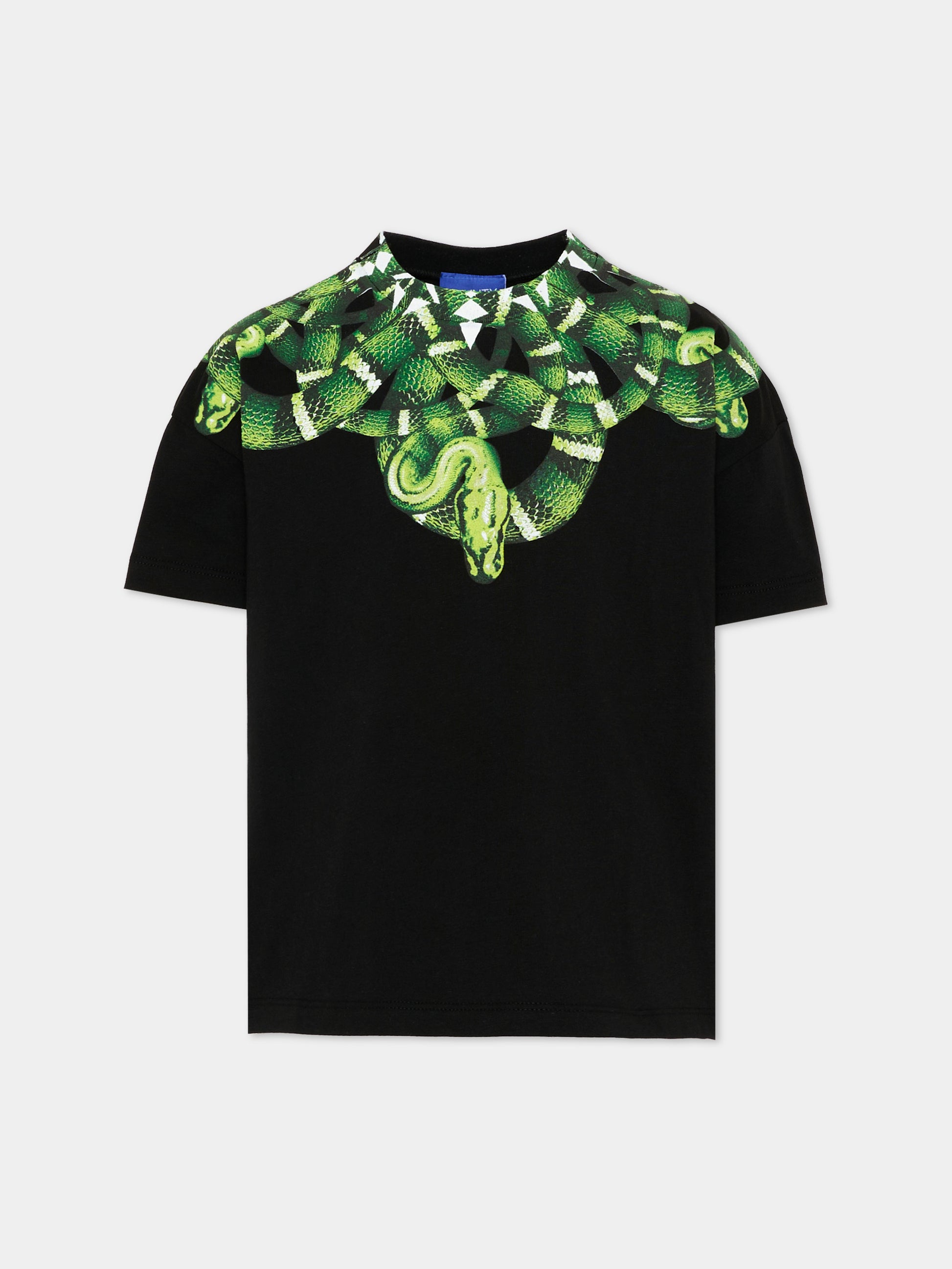 T-Shirt nera per bambino con serpente,County Of Milan Kids,S6CMJBTH009 110