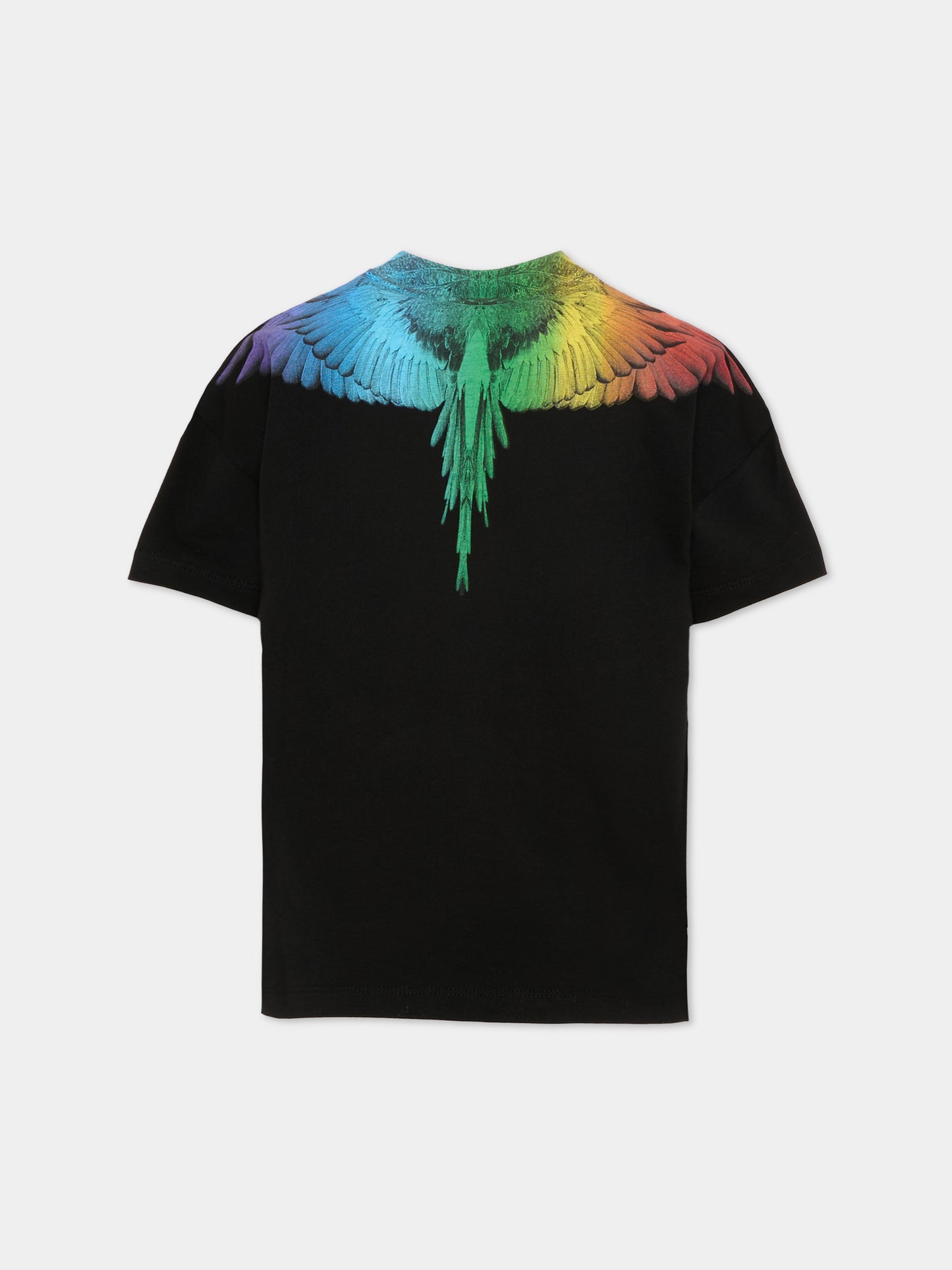 T-Shirt nera per bambino con ali multicolor,County Of Milan Kids,S6CMJBTH028 110