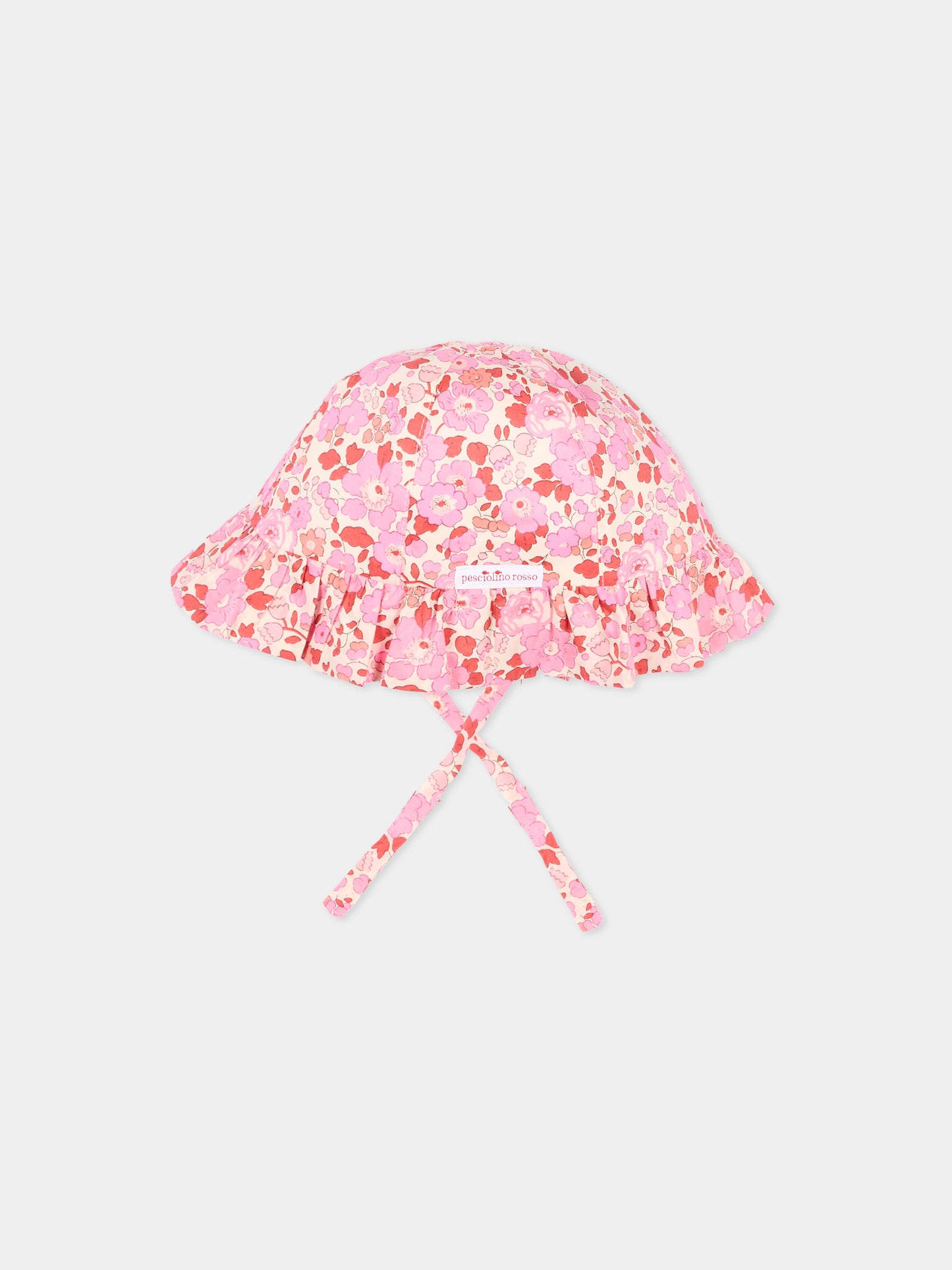 Cloche rosa per neonata a fiori,Pesciolino Rosso,CP S 166