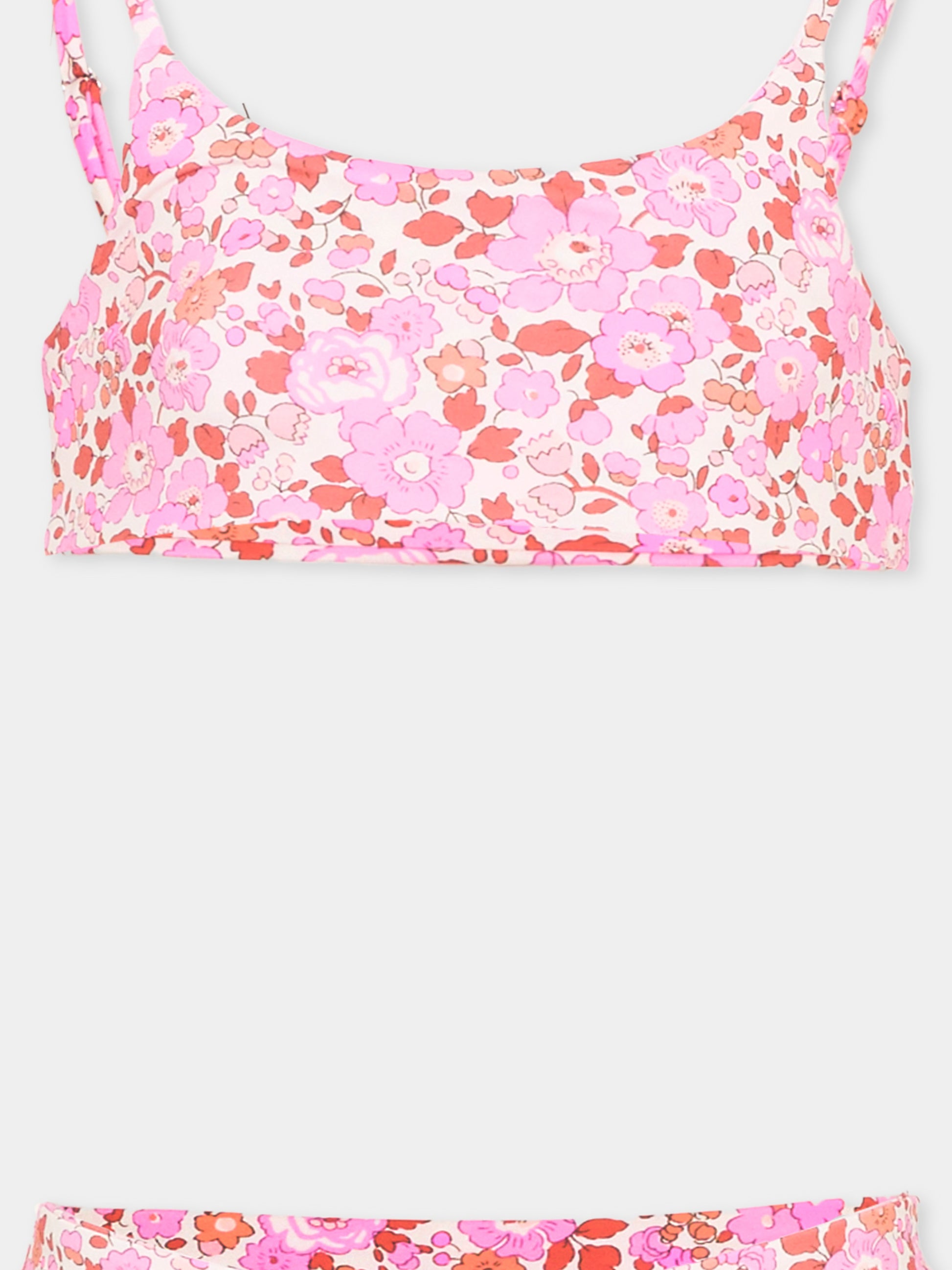 Bikini rosa in liberty per bambina,Pesciolino Rosso,BKNK S 166