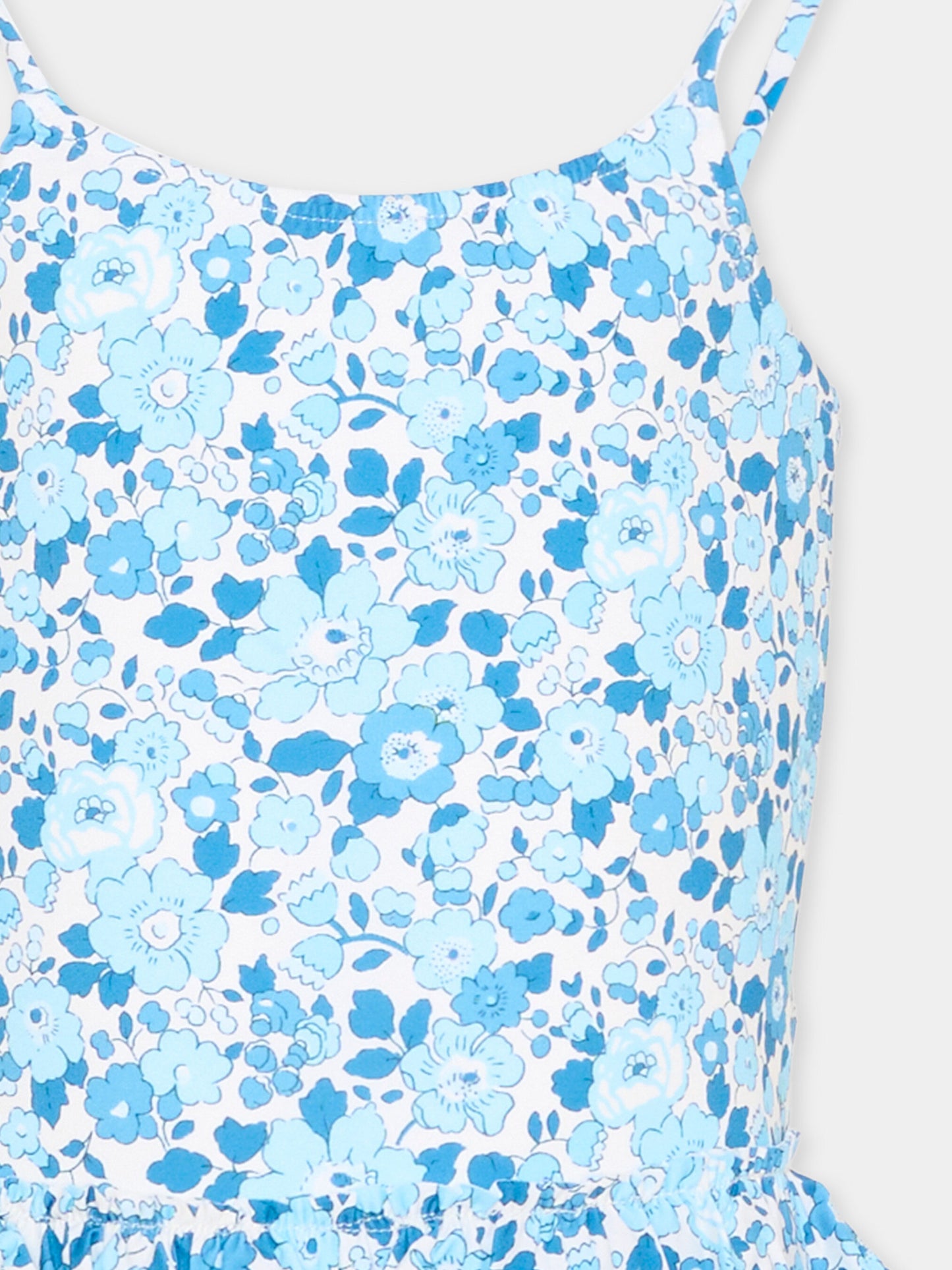 Costume intero celeste per bambina floreale,Pesciolino Rosso,INLY06 S 177